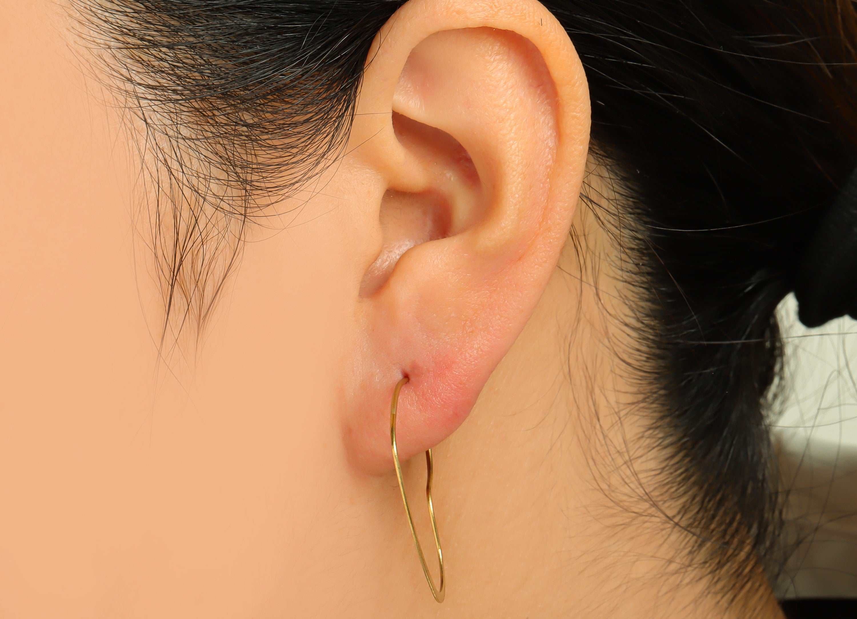 Hammered Heart Wire Hoop Earring - Raw Brass Love Heart Wire Lock Earring - Geometry Wire Hoop Lock Earring Charm - 30x25x0.8mm-PP10421-30 - DOMEDBAZAAR