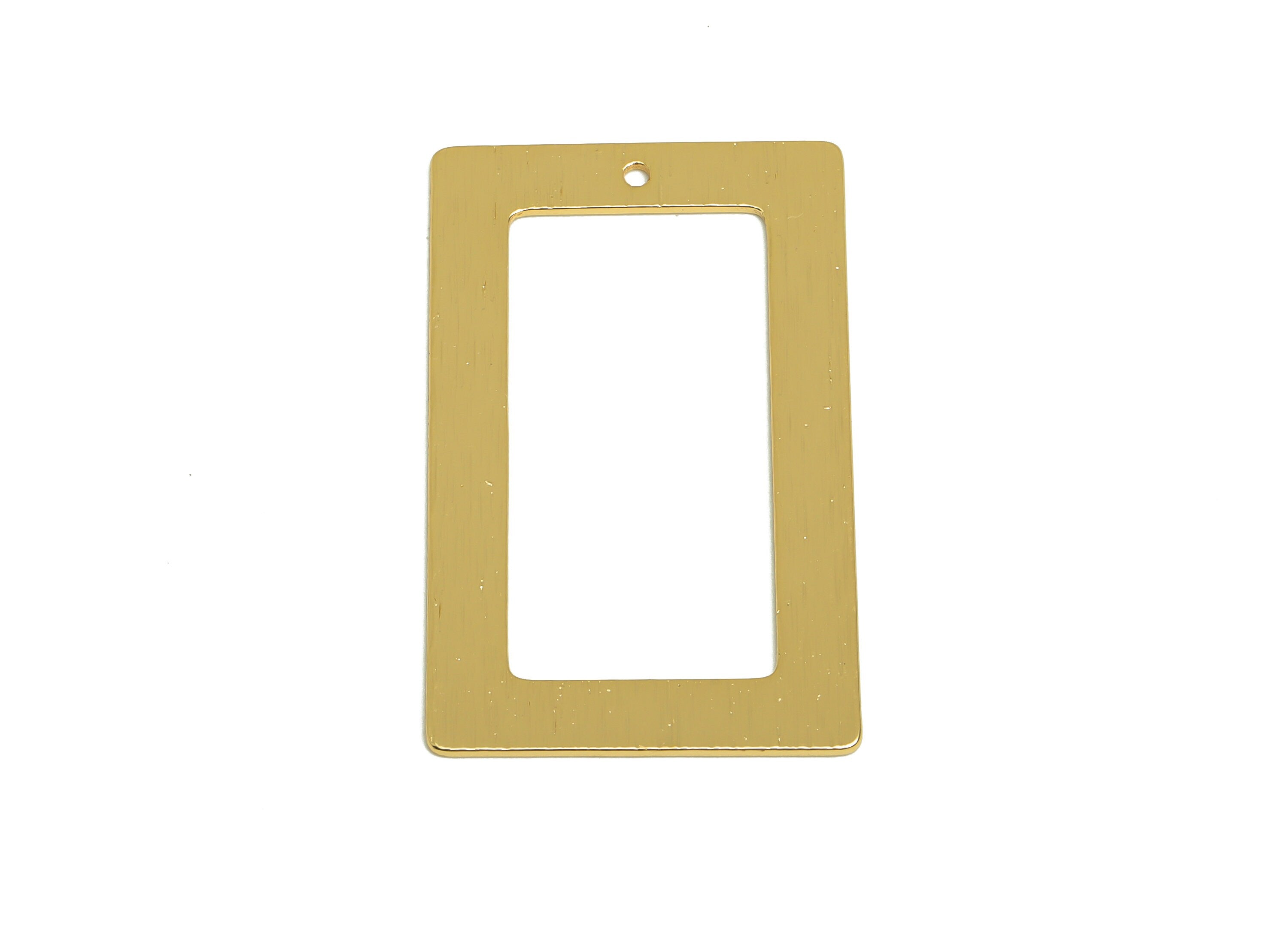 Brass Rectangle Charms - Raw Brass Textured Rectangle Earrings and Pendant - Earring Findings - Jewelry Supplies - 41.2x25x0.84mm - PP10345 - DOMEDBAZAAR
