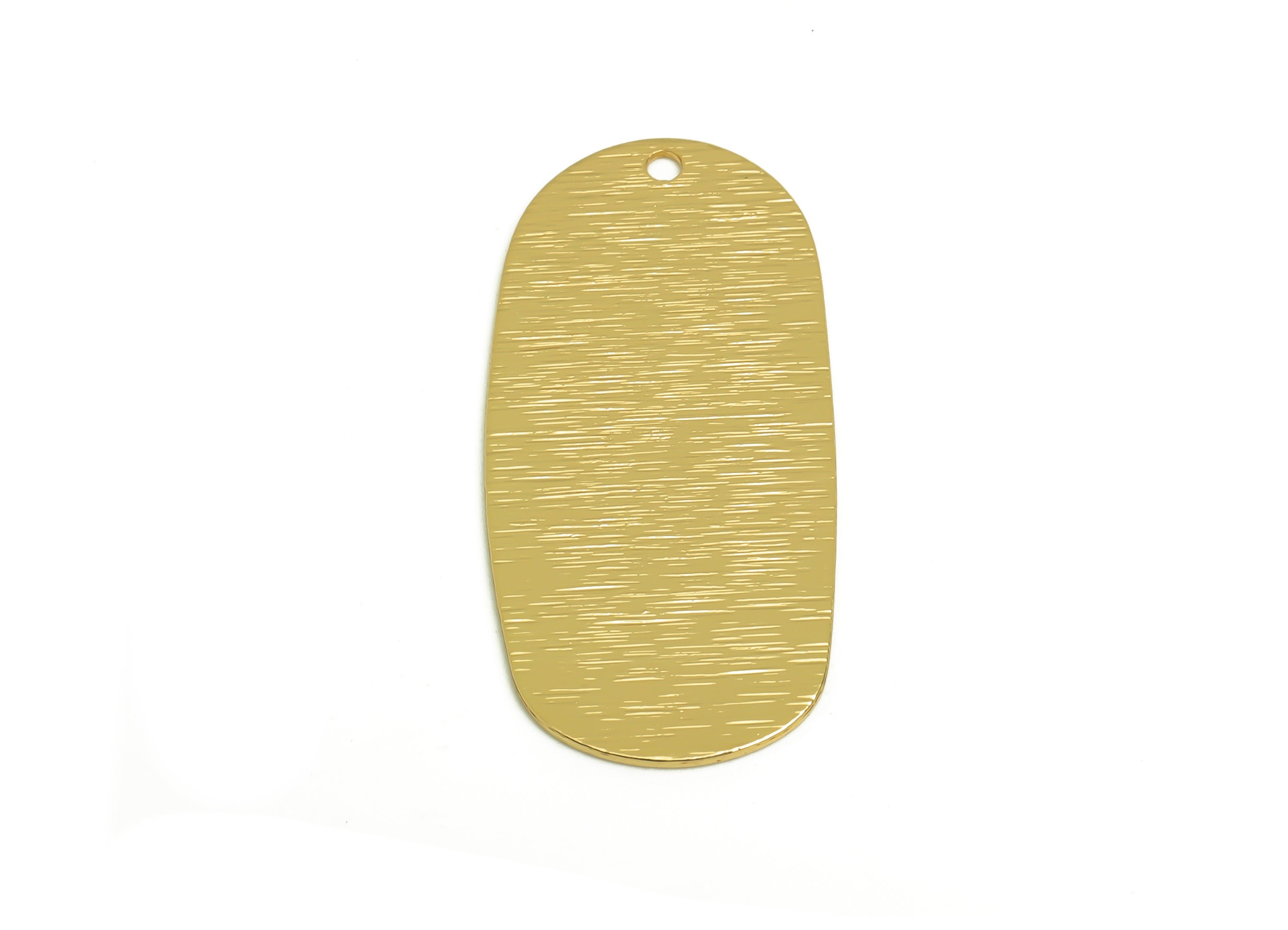 Brass Textured Oval Earring Charm - Raw Brass Long Oval Pendant - Textured Earring Finding - Jewelry Making Supplies - 30x14x0.5mm - PP10349 - DOMEDBAZAAR