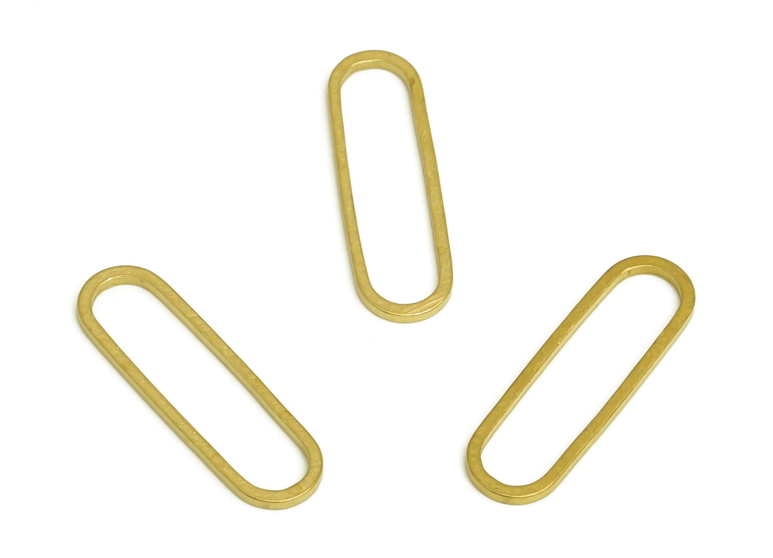 6*20 Brass Oval Charms - Raw Brass Oval Earring Charm - Brass Oval Connector - Geometry Earring Cham - 20x6x0.8mm - PP10353-6*20 - DOMEDBAZAAR