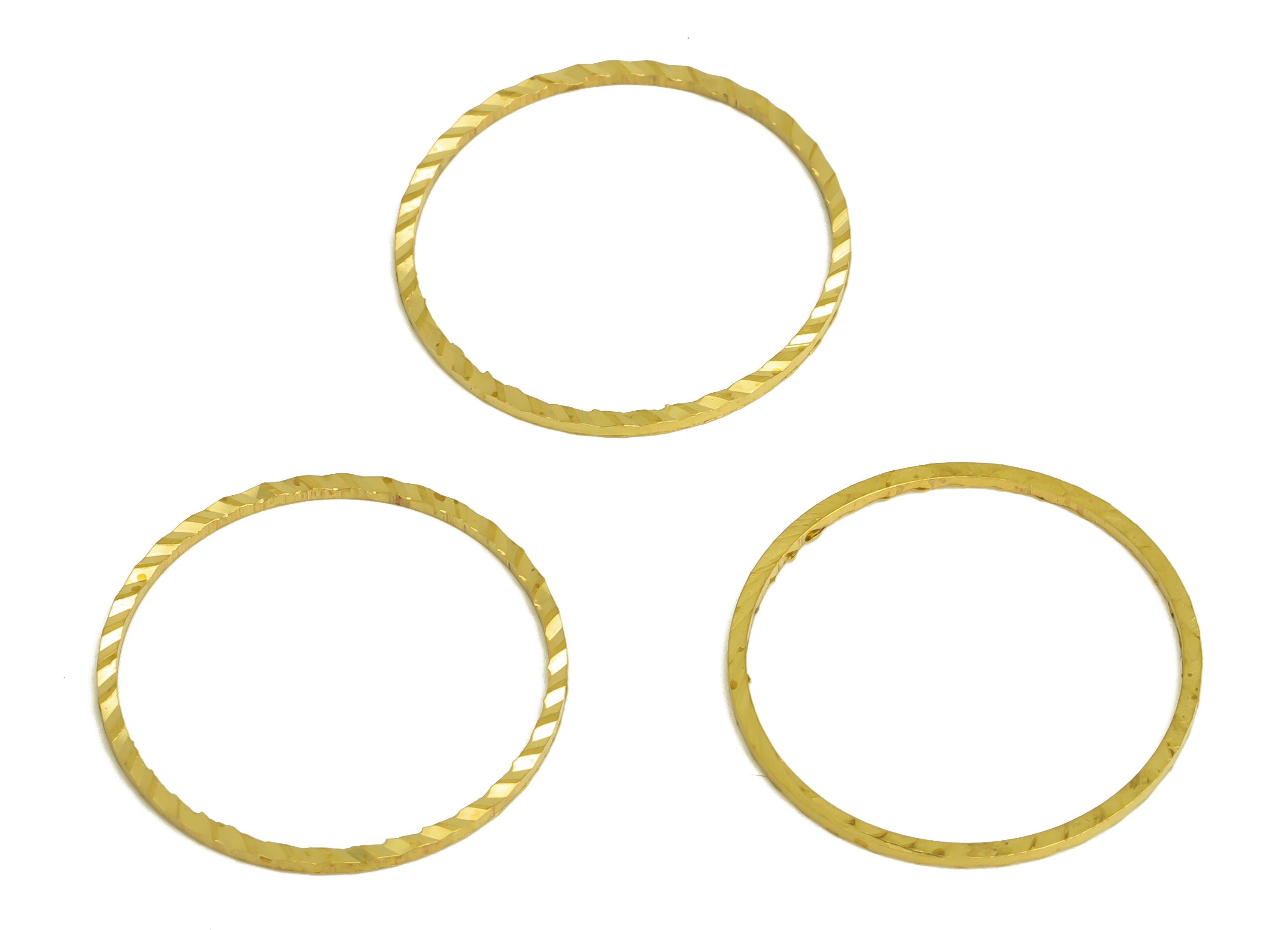 20mm Brass Round Charms - Raw Brass Ring Earring Charm - Brass Round Connector - Brass Textured Circle Earring Cham - 20x20x1mm - PP10361-20 - DOMEDBAZAAR