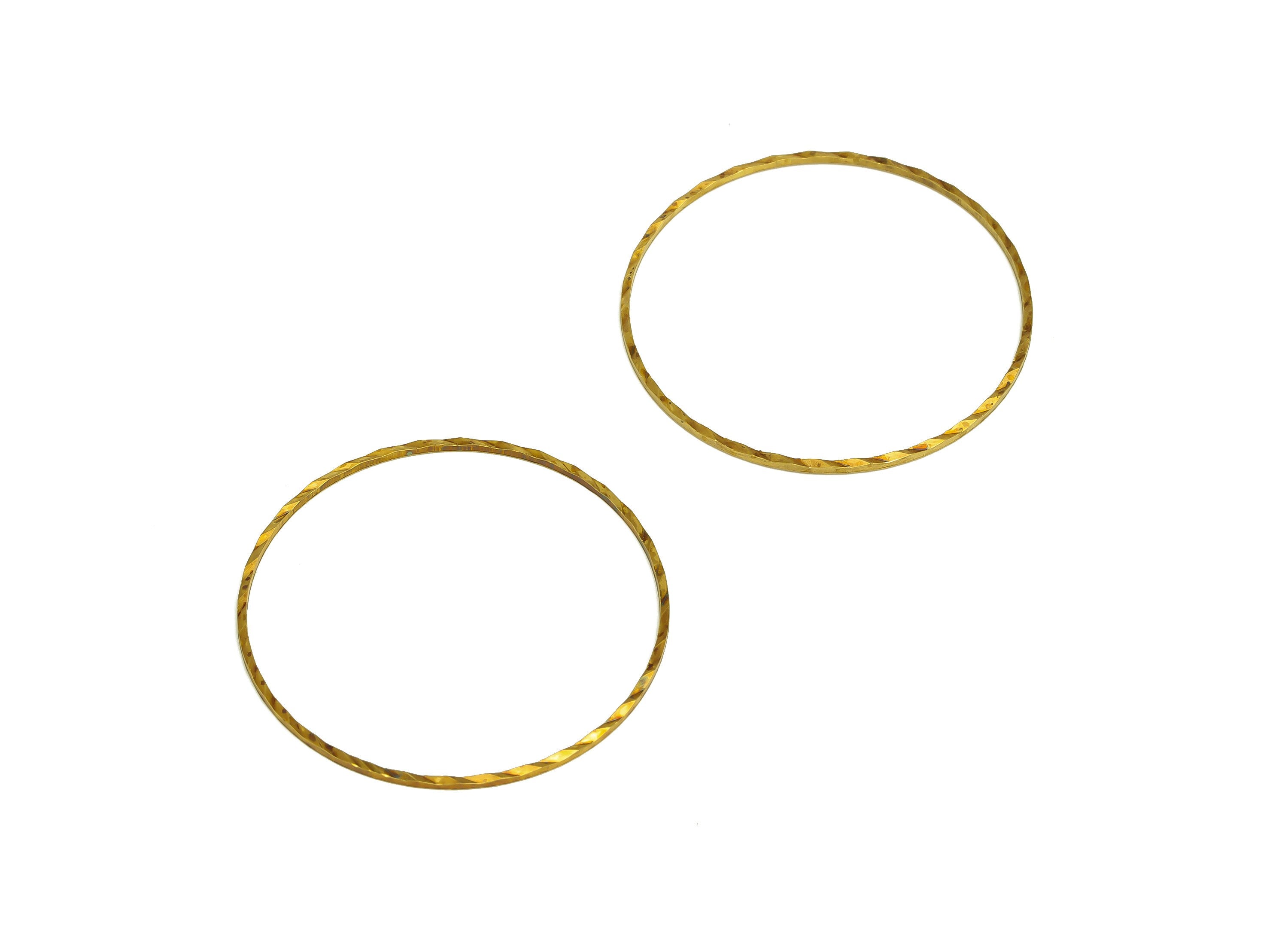 35mm Brass Round Charms - Raw Brass Circle Earring Charm - Brass Round Connector - Textured Geometry Earring Cham - 35x35x0.9mm - PP10361-35 - DOMEDBAZAAR