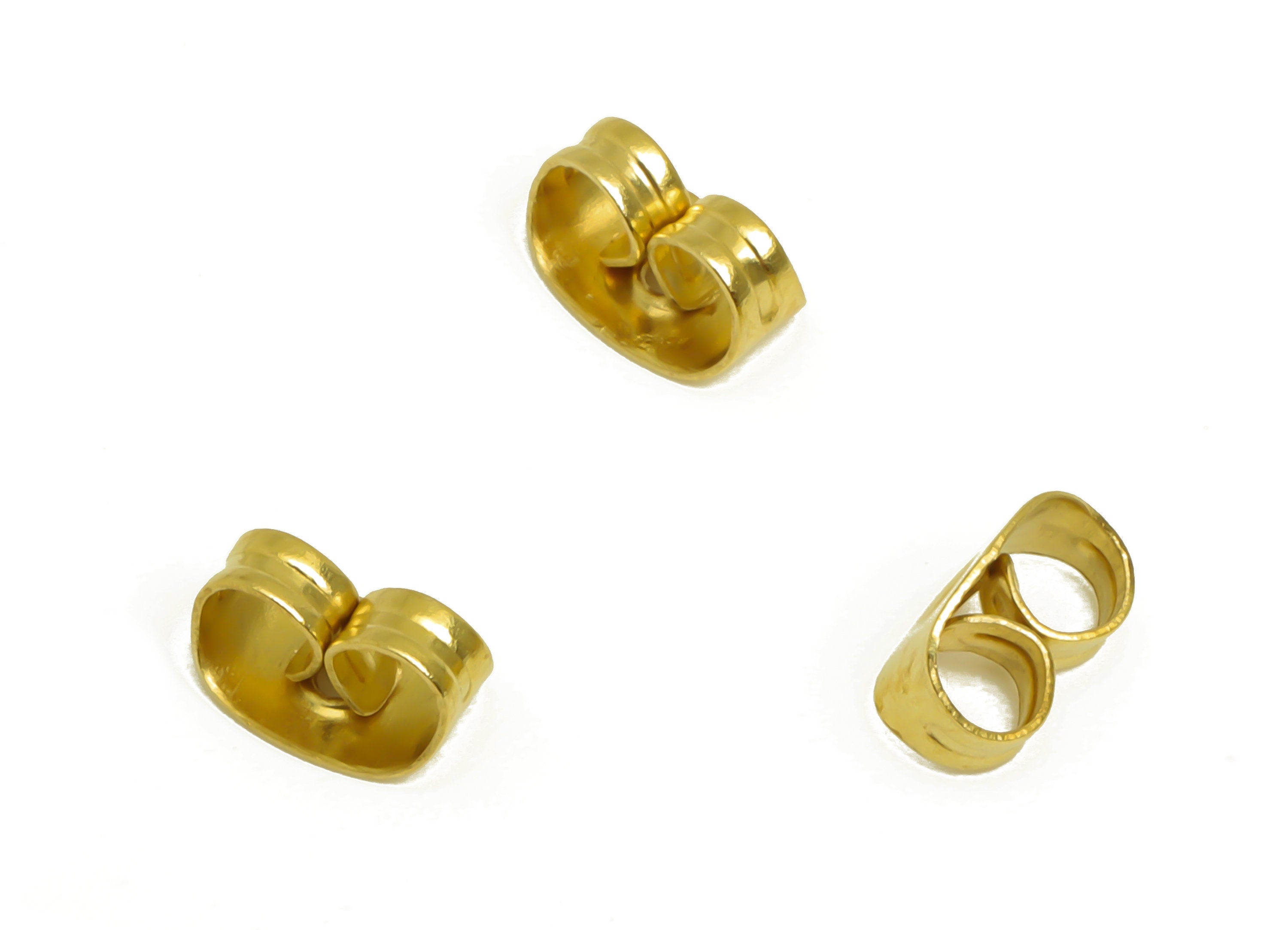 Brass Stud Earring Backs Stoppers - Raw Brass Earring Posts Nuts Stoppers - Ear Wire Backs - Jewelry Supplies - 6.3x4.1x3.3mm - PP10360 - DOMEDBAZAAR