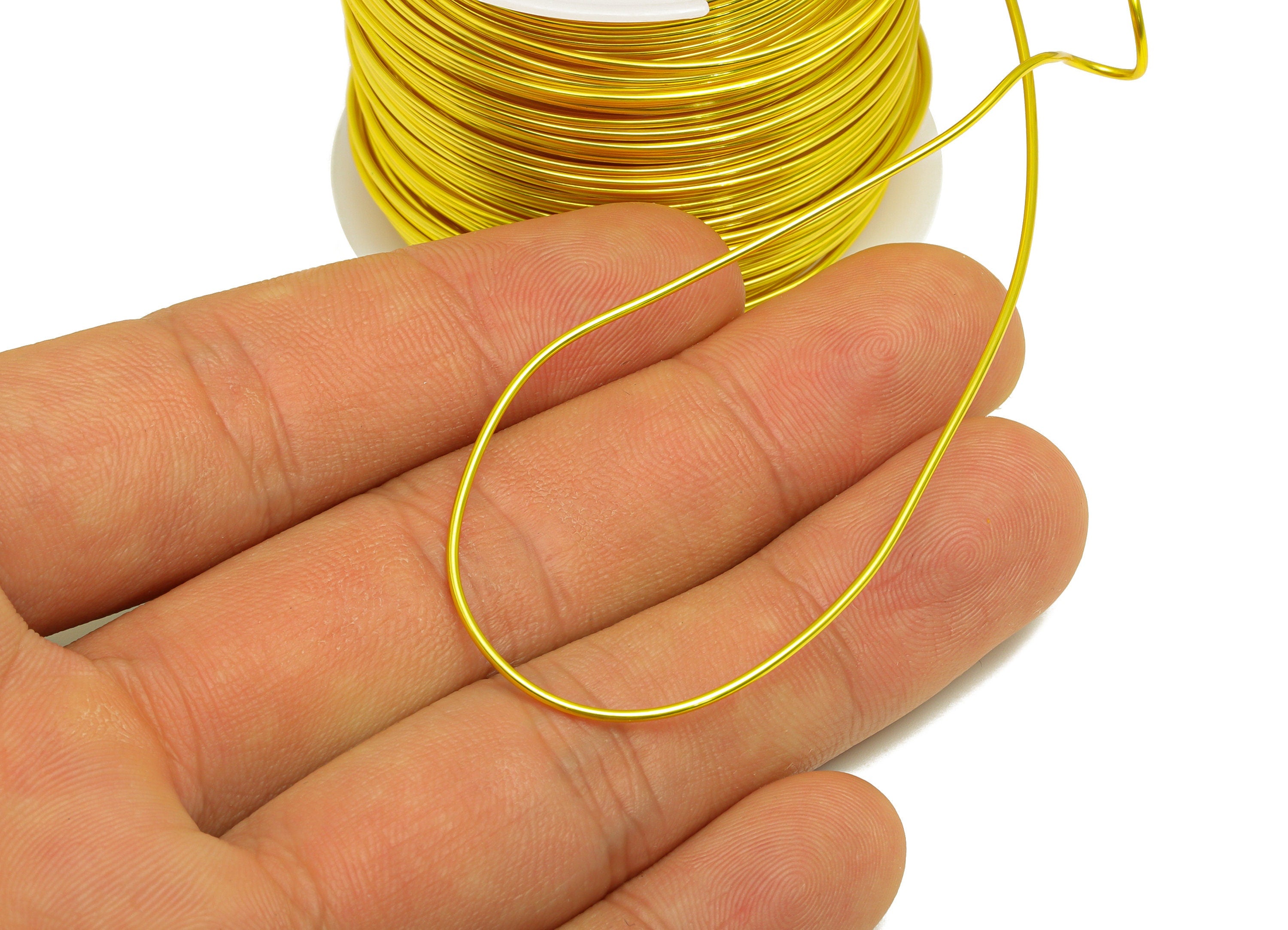 1mm Brass Wire - Wrapping Wire - Bulk Wire Beading - Gold Tone Plating - Solid Gold Brass Wire - Jeweler Making - 1x1mm - PP10495-100 - DOMEDBAZAAR