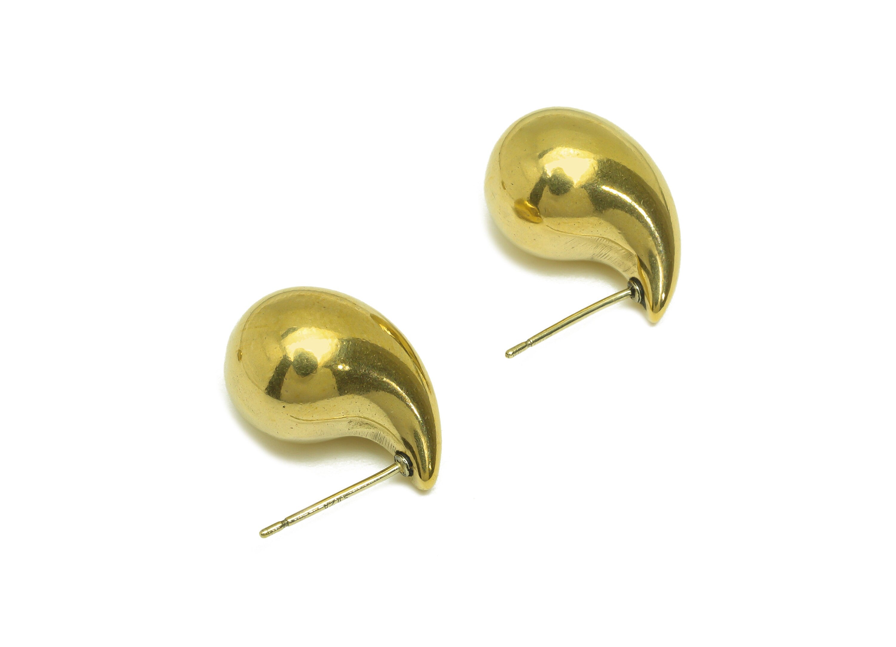 Brass Drop Earring Stud - Raw Brass Teardrop Earring Post - Brass Cubic Teardrop Earring Post - 925 Silver Stud - 18x11.6x11.2mm - PP10548 - DOMEDBAZAAR