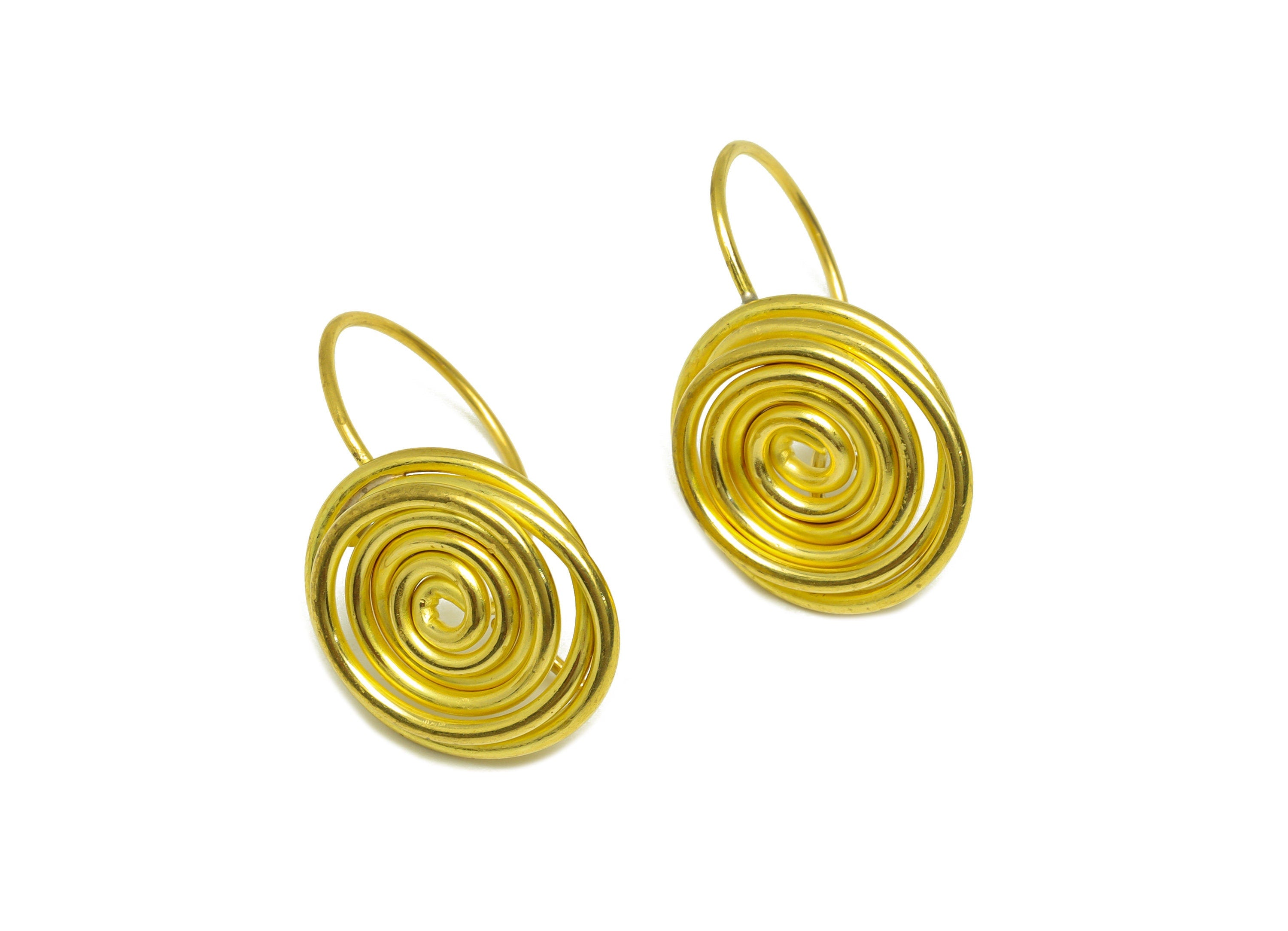 Brass Snail Hoop Earring Wire - Raw Brass Snail Ear Wire - Brass Hoop Ear Wire - Brass Ear Wire - Earring Finding - 31.6x21x3mm - PP10622 - DOMEDBAZAAR