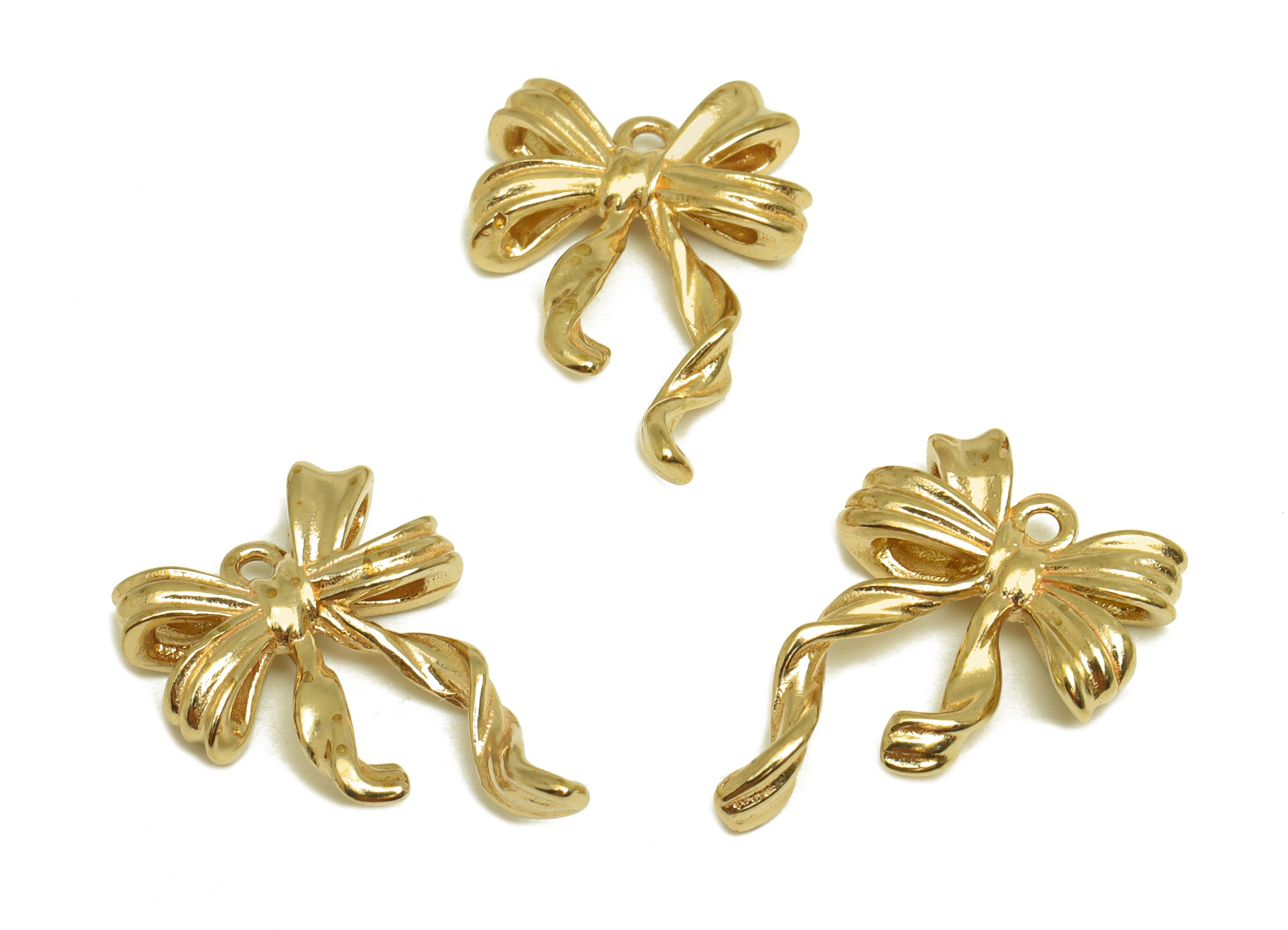 Brass Bow Tie Earring Charm - Raw Brass Bent Earring Charm - Brass Textured Bow Tie Pendant - Brass Twisted Charm - 19x13x3mm - PP10472 - DOMEDBAZAAR