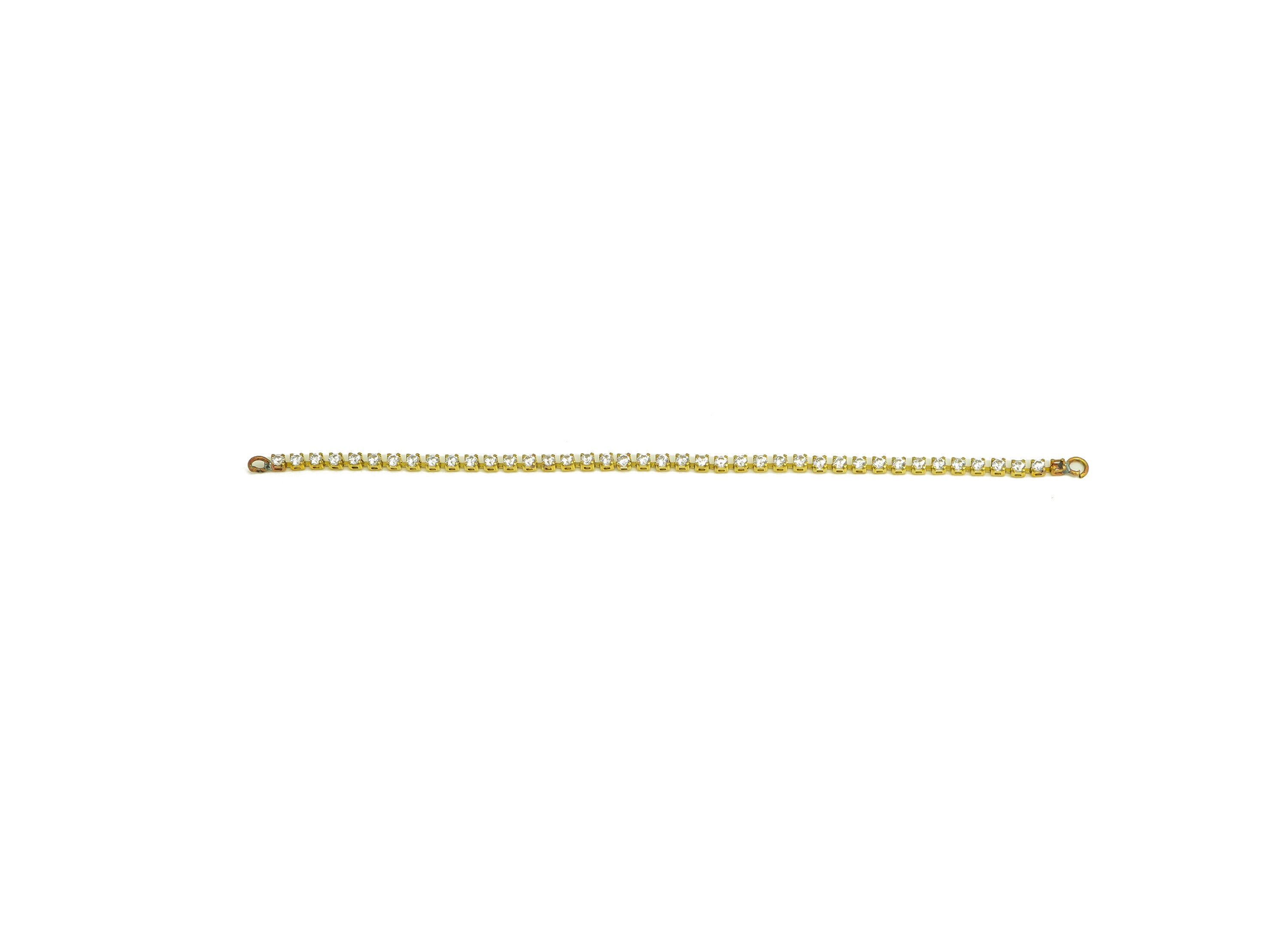 9cm Brass CZ Tassel Earring Connector - Brass Zircon Tassel Hang Earring Charm - Brass Cubic Zircon Chain Dangle Charm - 9x1x1mm - PP10630-9 - DOMEDBAZAAR