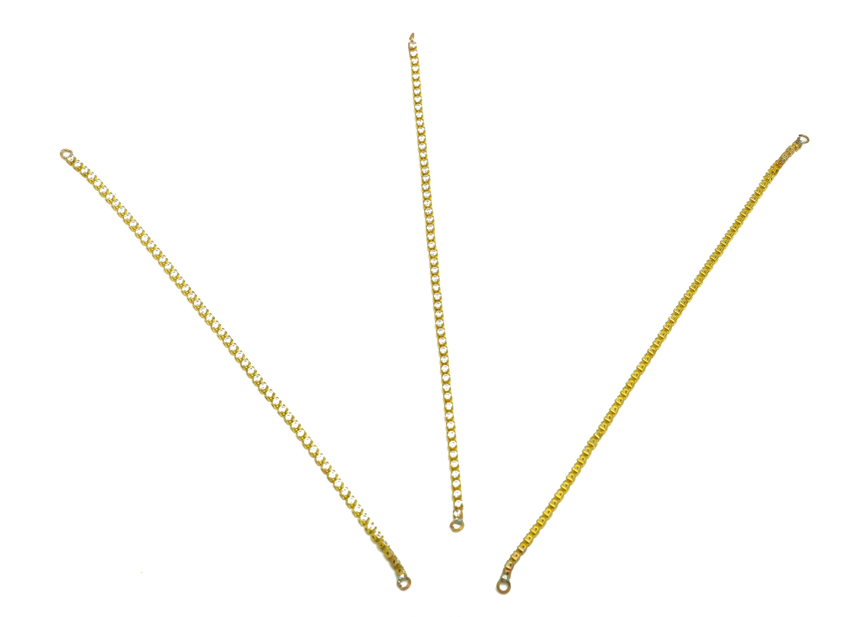 12cm CZ Tassel Earring Connector - Brass Zircon Tassel Hang Earring Charm - Brass Cubic Zircon Chain Dangle Charm - 12x1.7x1mm - PP10630-12 - DOMEDBAZAAR