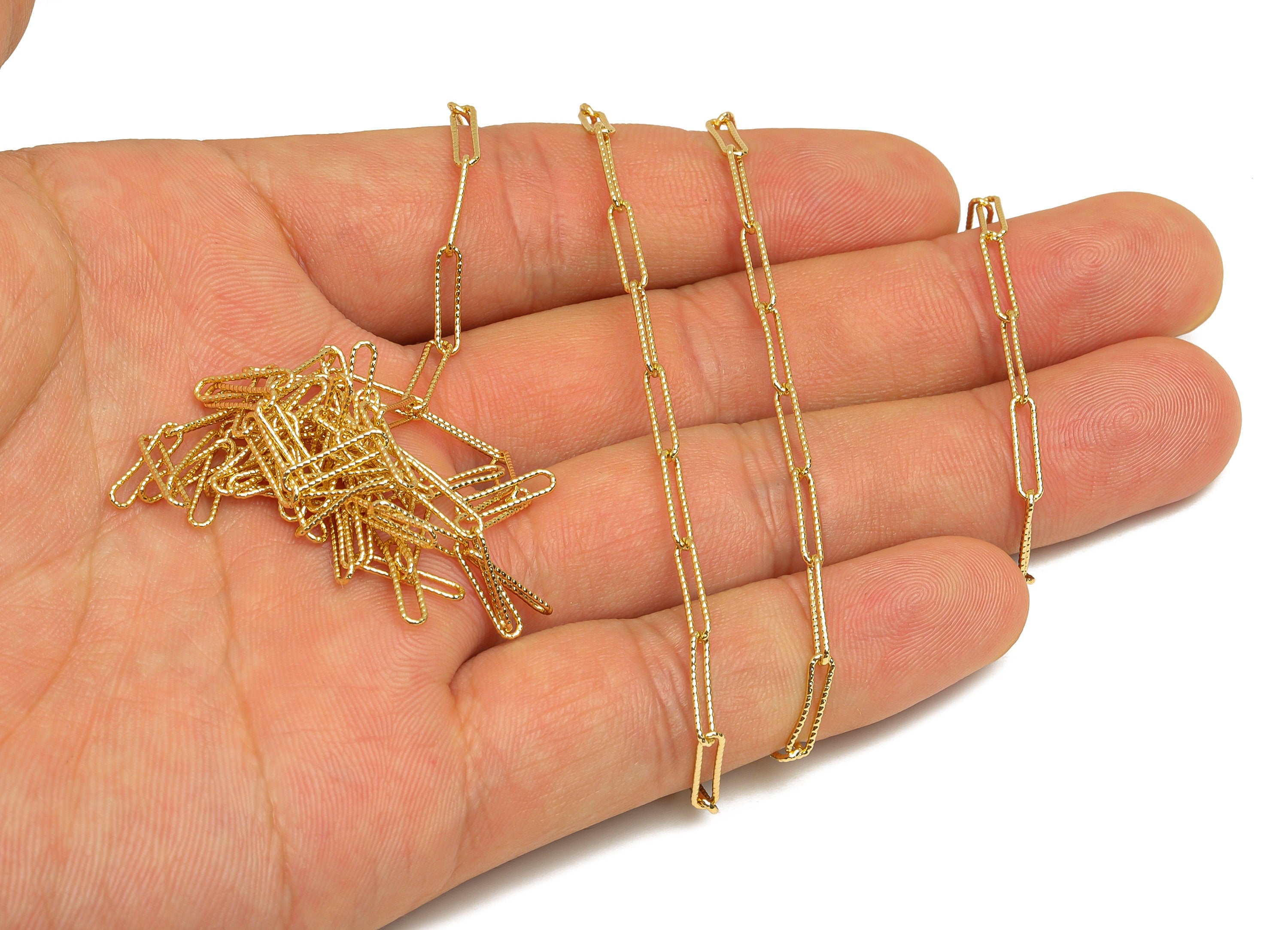 Brass Textured Oval Link Chain - Brass Mini Oval Link Chain - Soldered Chain - Oval Cable Chain- 18K Real Gold Plating - 10x2x1mm- RGP6756 - DOMEDBAZAAR
