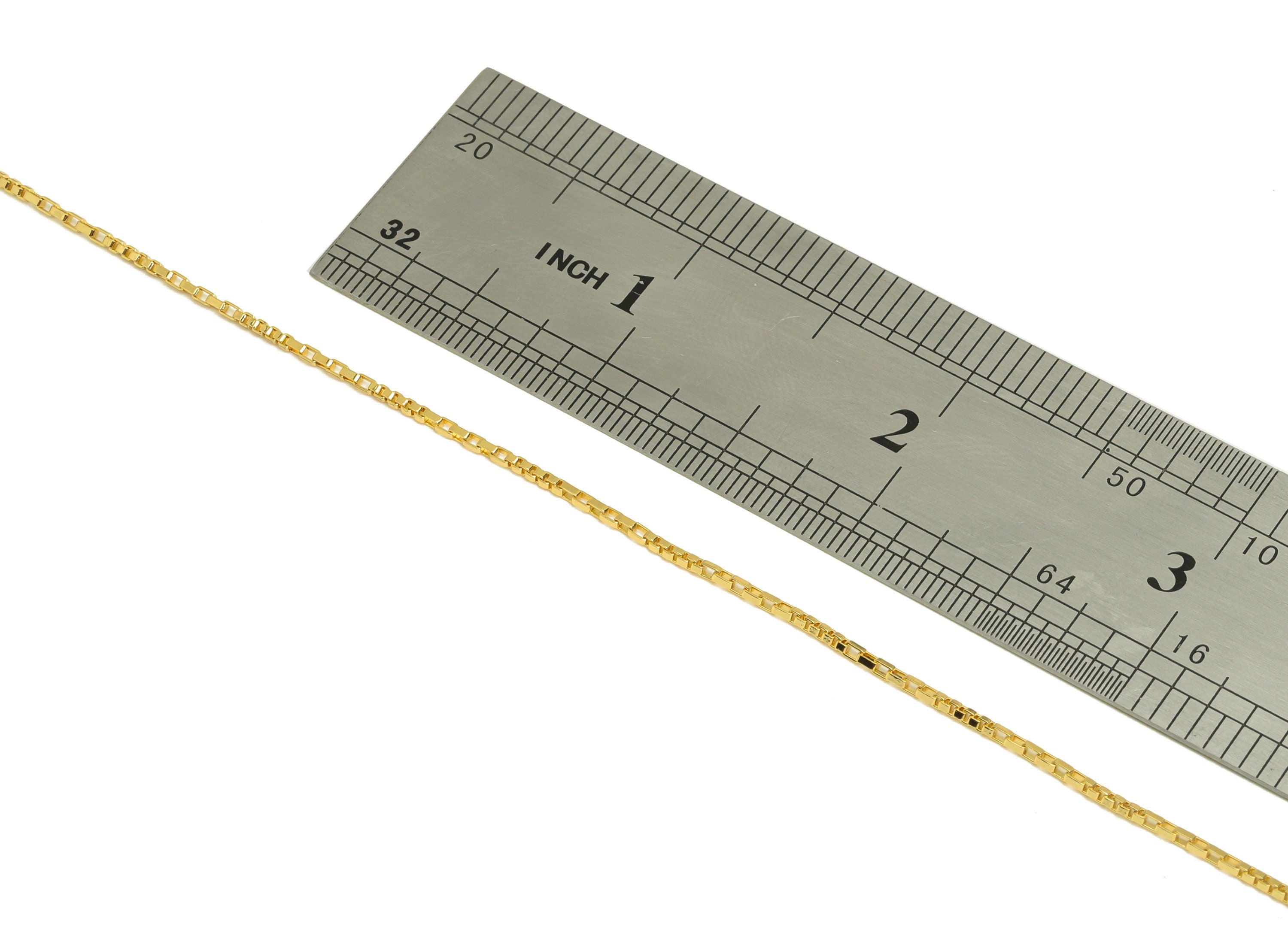 Brass 1.2 Rectangle Box Chain - Brass Soldered Chain - Brass Mini Box Chain - Bracelet Chain - 18K Real Gold Plating - 1.15x1.17mm - RGP6737 - DOMEDBAZAAR