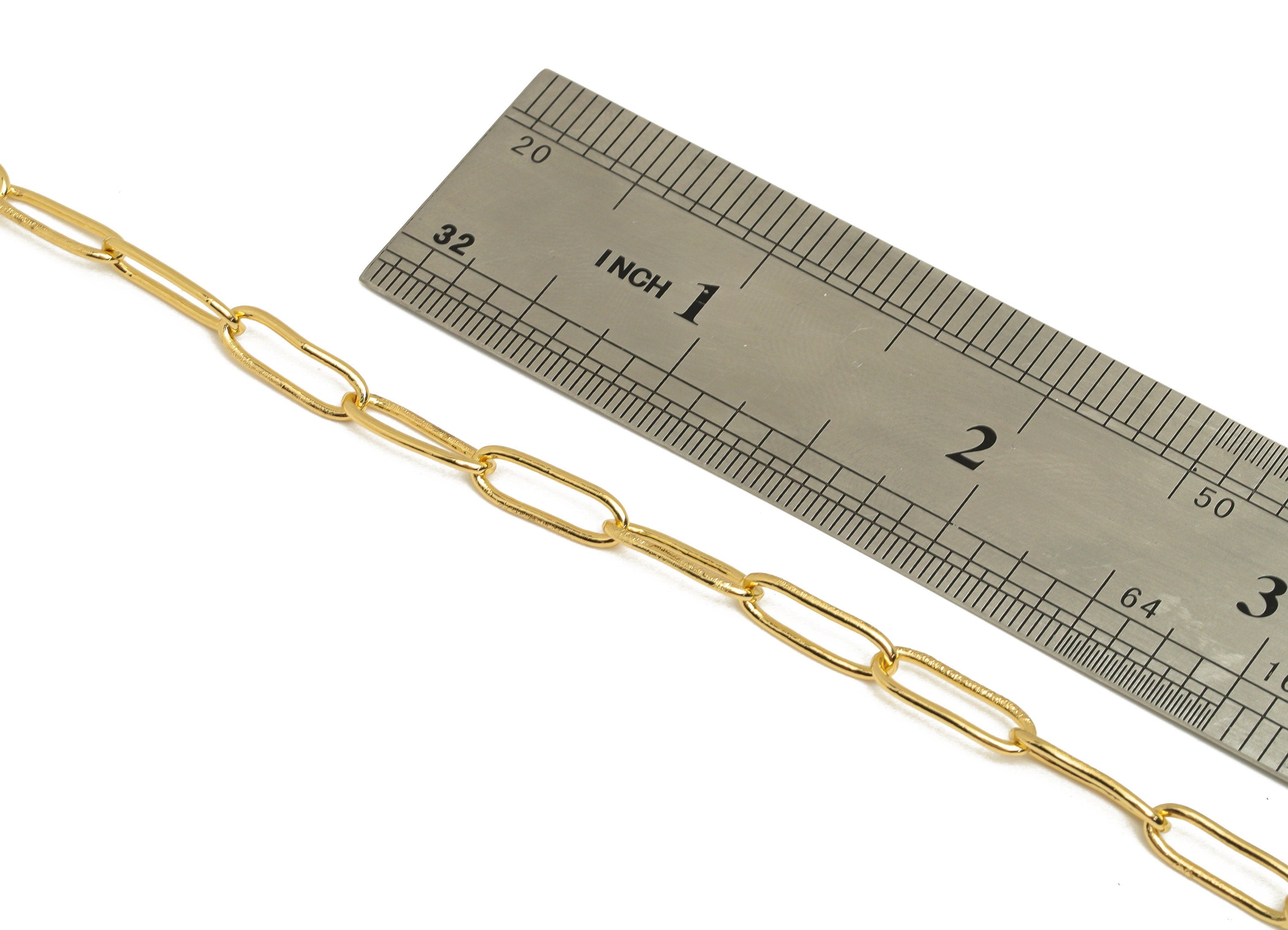 Brass Large Oval Cable Chain - Brass Soldered Chain - Brass Oval Link Chain - Bracelet Chain - 18K Real Gold Plating - 13x4x1mm - RGP6747 - DOMEDBAZAAR