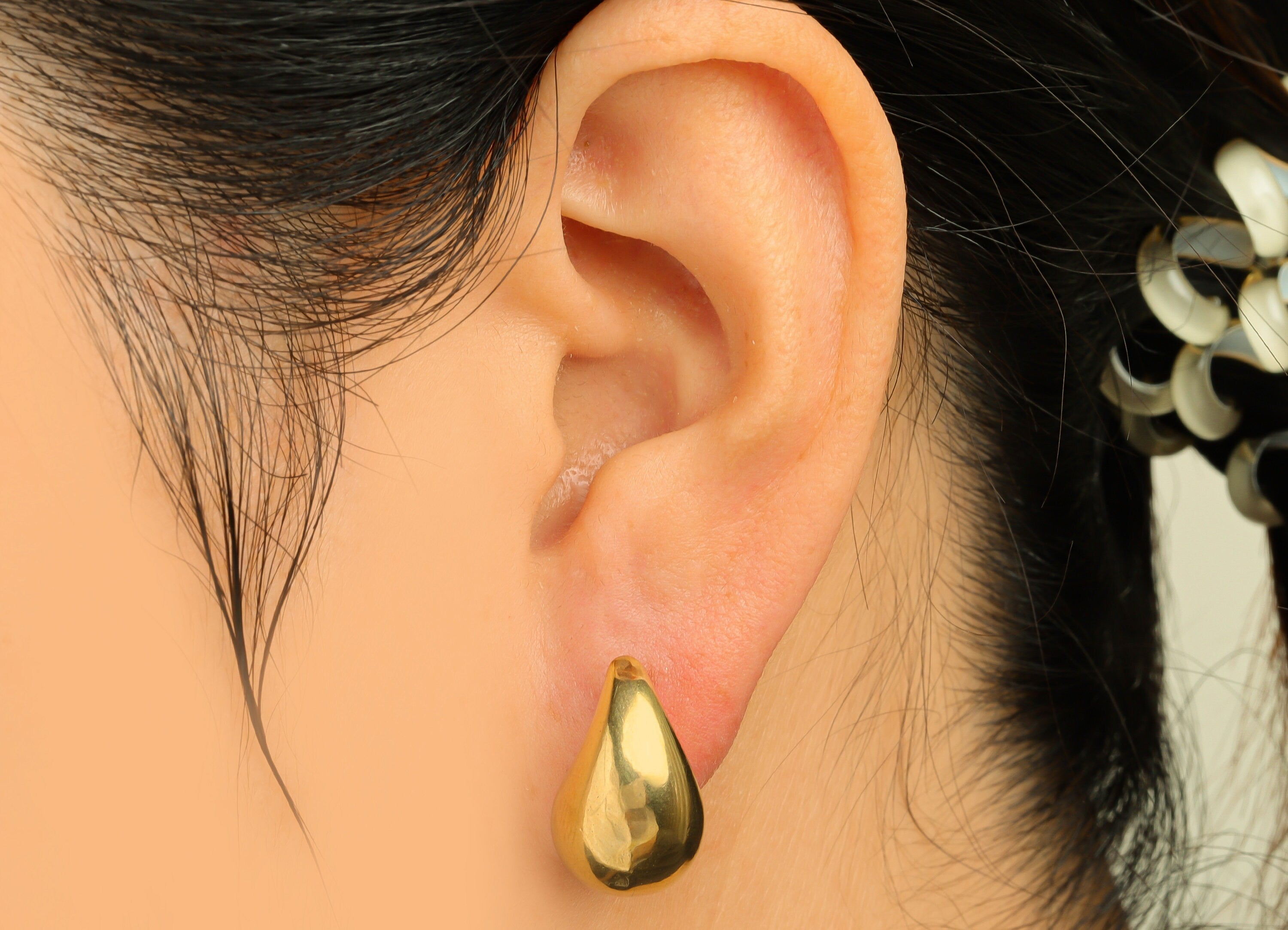 Brass Drop Earring Stud - Raw Brass Teardrop Earring Post - Brass Cubic Teardrop Earring Post - 925 Silver Stud - 18x11.6x11.2mm - PP10548 - DOMEDBAZAAR