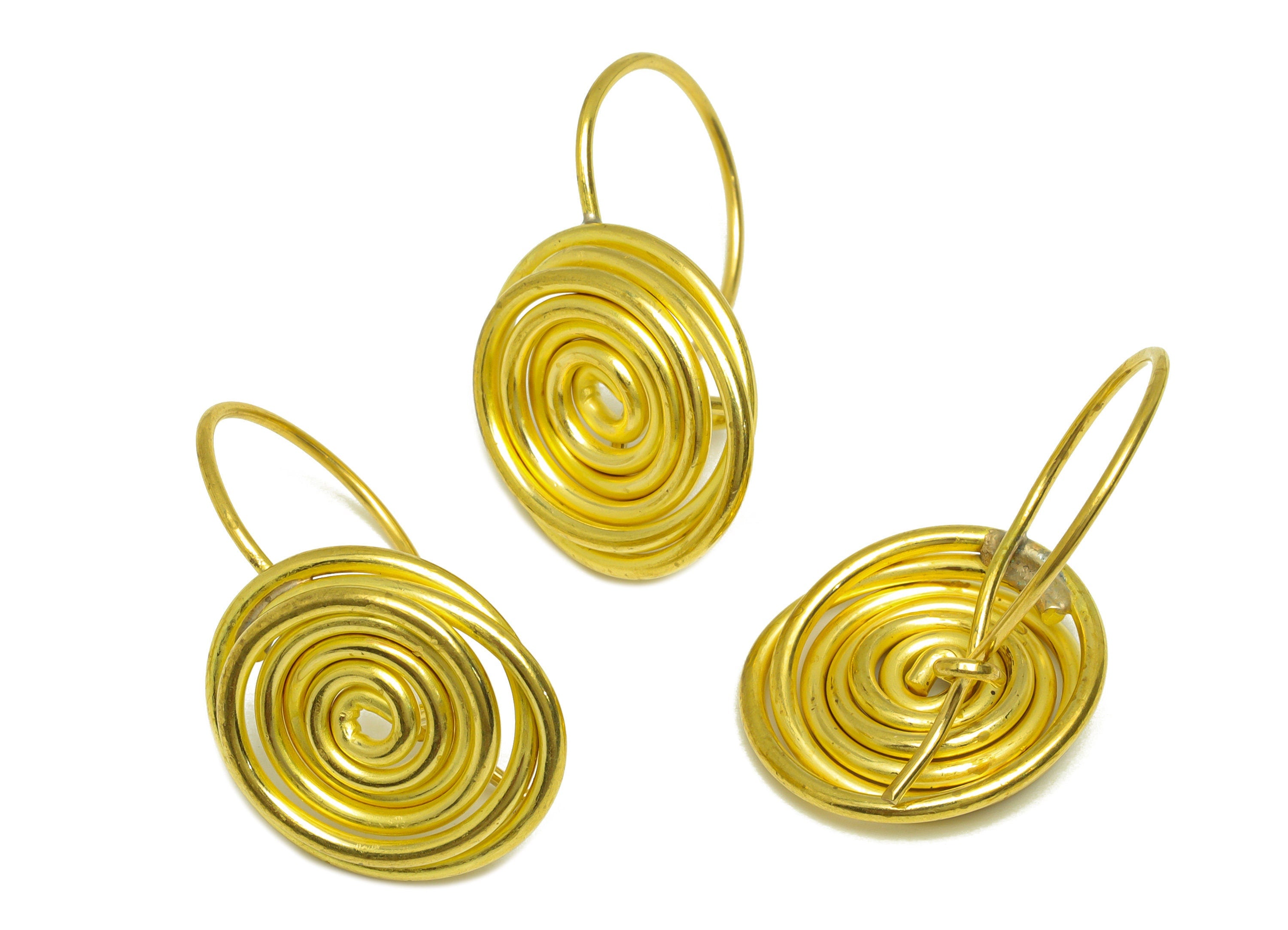 Brass Snail Hoop Earring Wire - Raw Brass Snail Ear Wire - Brass Hoop Ear Wire - Brass Ear Wire - Earring Finding - 31.6x21x3mm - PP10622 - DOMEDBAZAAR