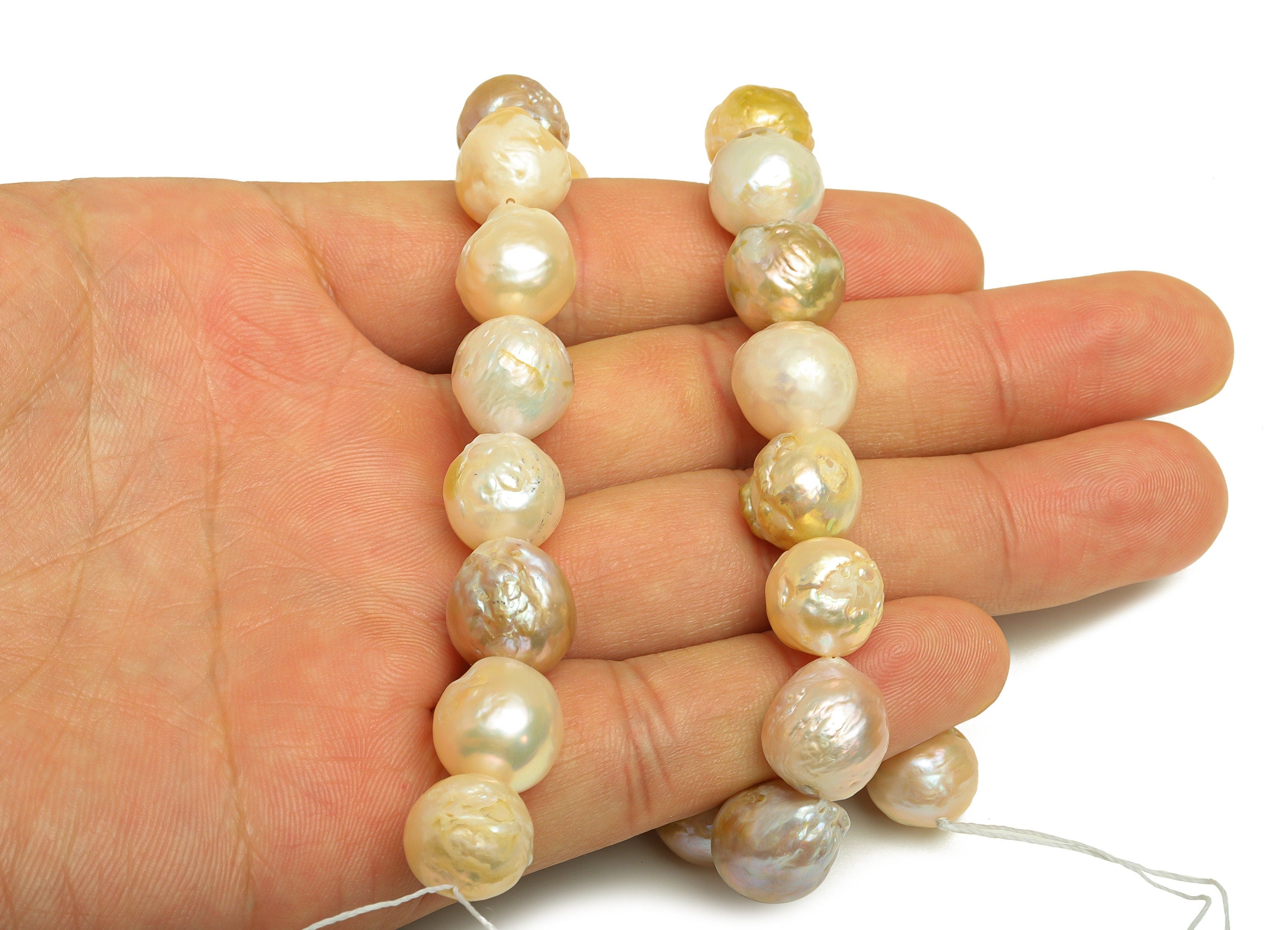 Natural Pearl - 15inch/Strand 29pearls/Strand - Purple Freshwater Pearl Beads - Jewelry Making DIY - 13.19x12.04x11.41mm - RGP6901 - DOMEDBAZAAR
