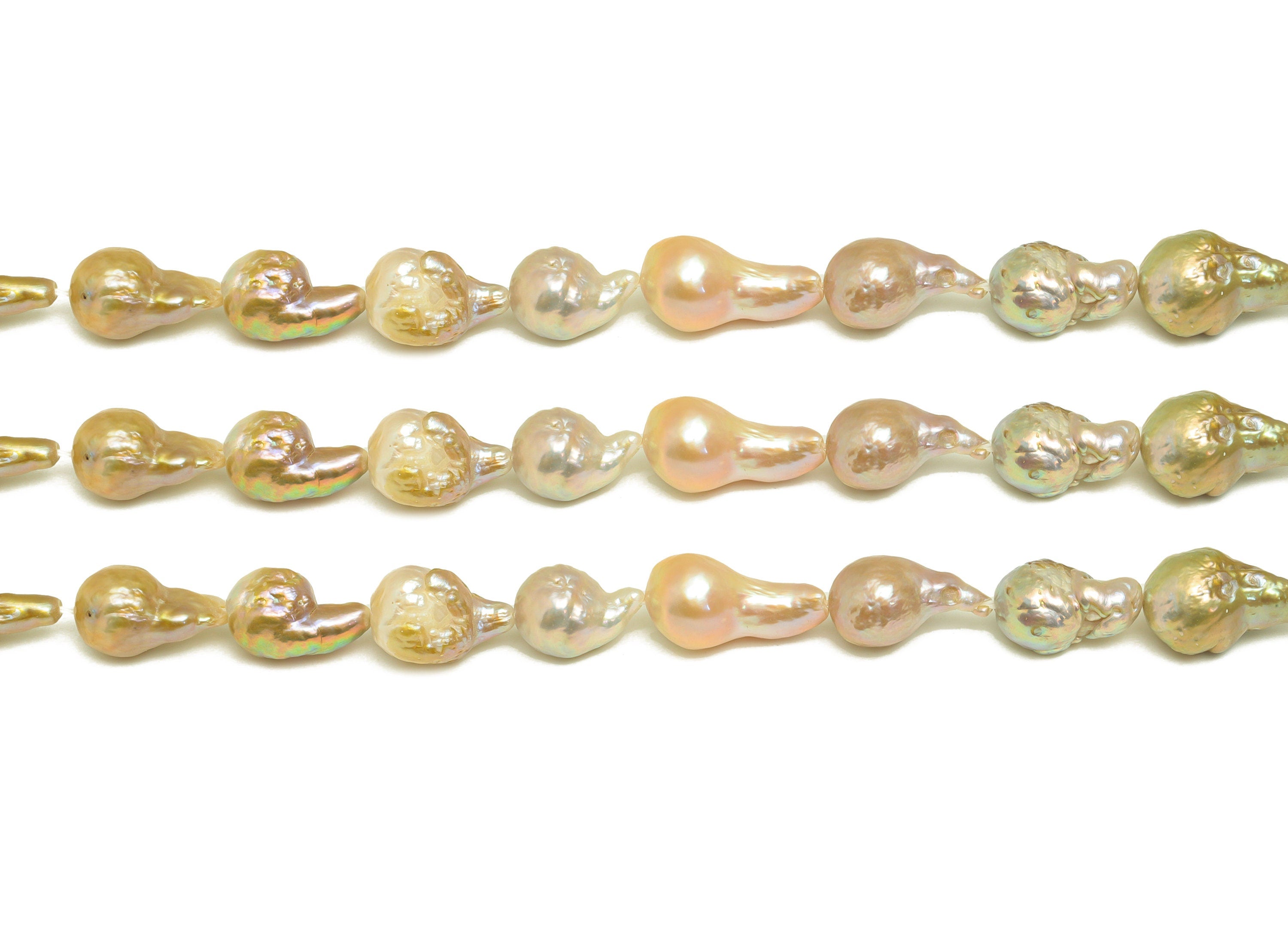 Natural Irregular Pearl - Purple Shaped Pearls - Flameball Baroque Purple Pearl Beads 21 Pearls/Strand - Natural Pearl - 19x11x10mm -RGP7046 - DOMEDBAZAAR