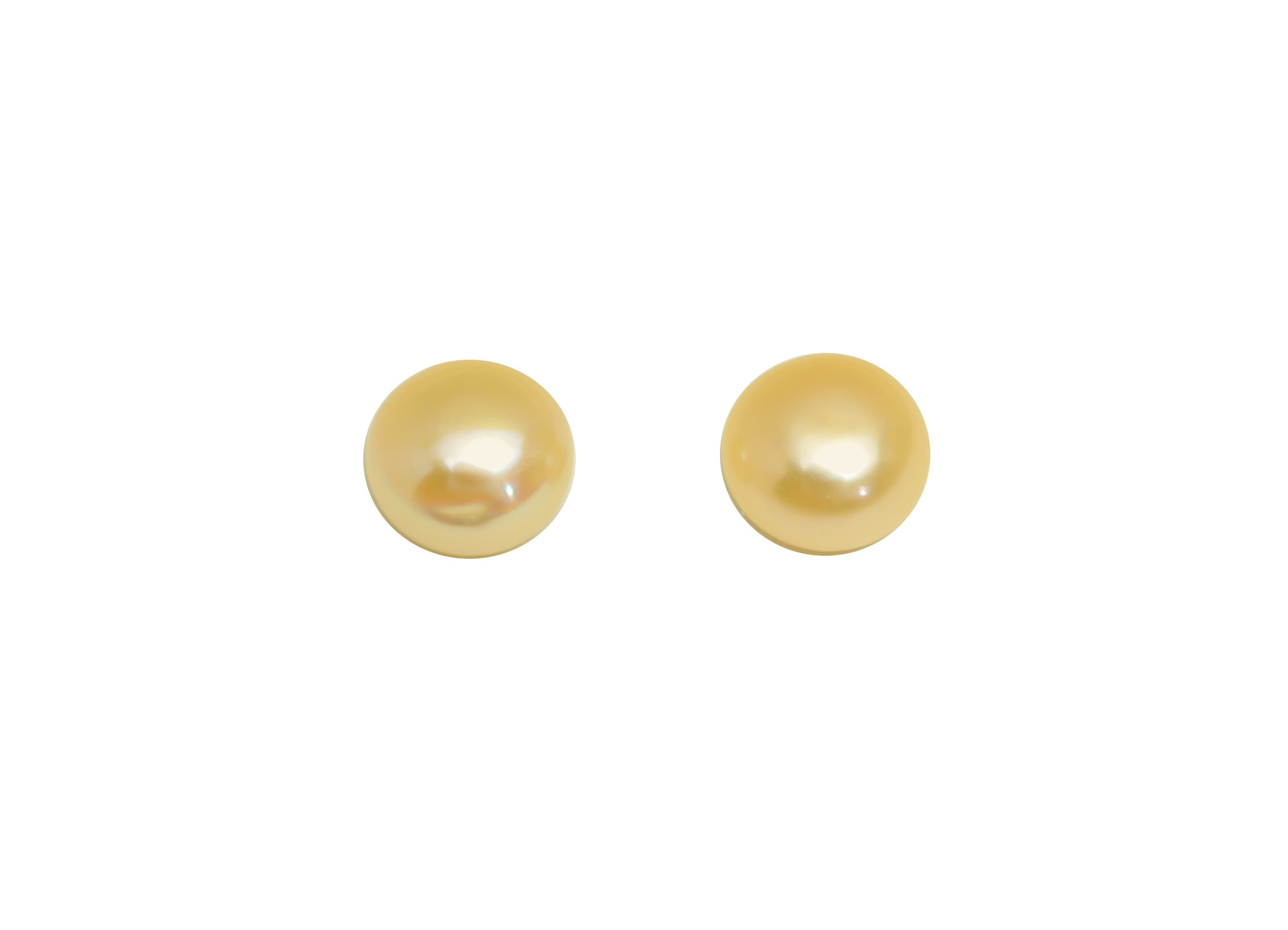 Natural Pearl Cabachon - Natural Gold Rose Pearls - Pearl Cabachon 10mm AAA10-11 54pearls/1card - For Rings - DIY Making - 9x9x6mm- RGP7043 - DOMEDBAZAAR