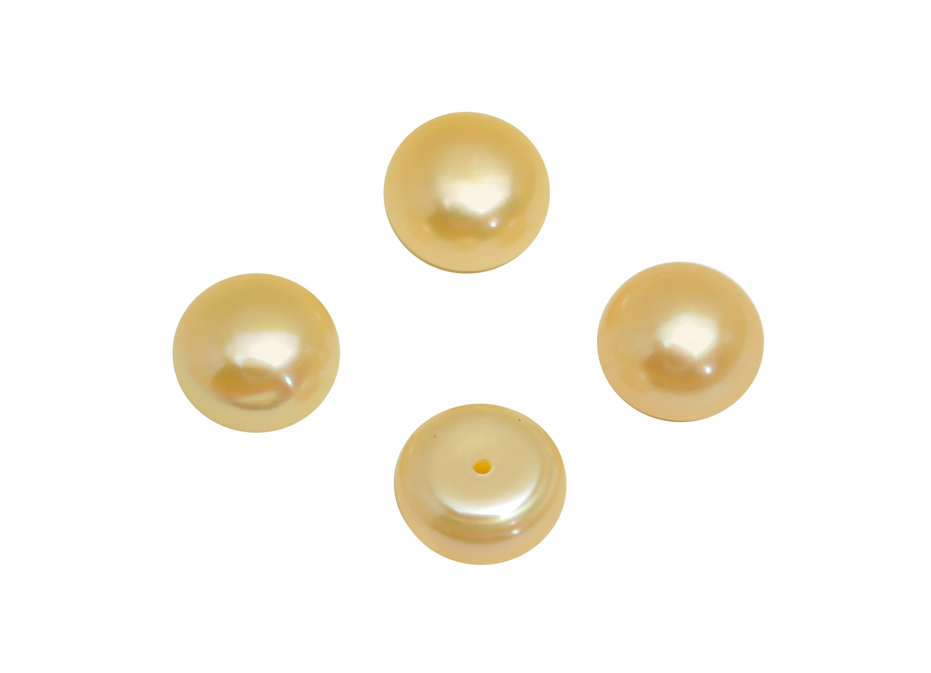 Natural Pearl Cabachon - Natural Gold Rose Pearls - Pearl Cabachon 10mm AAA10-11 54pearls/1card - For Rings - DIY Making - 9x9x6mm- RGP7043 - DOMEDBAZAAR