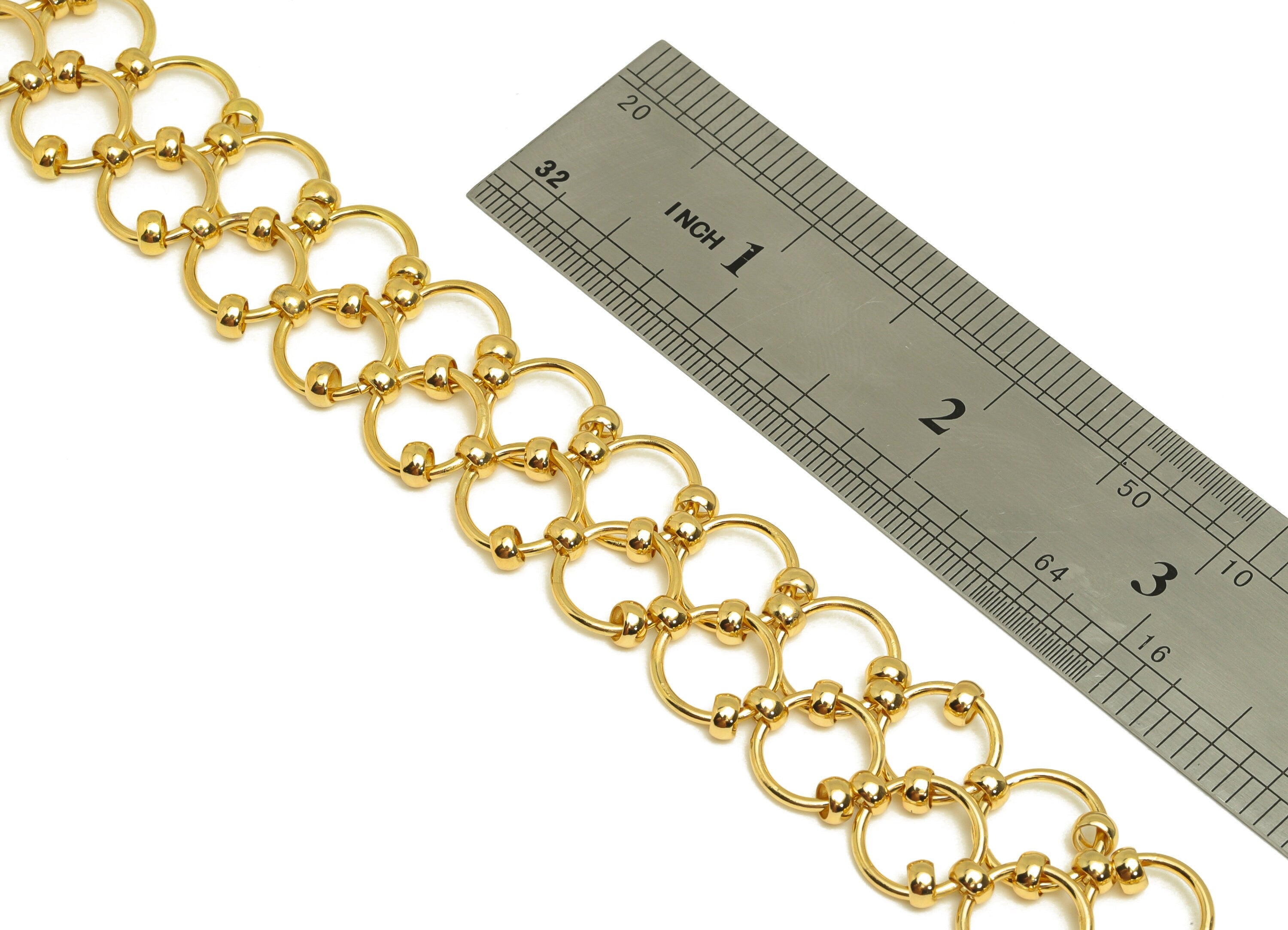 1.2*11.5 mm Brass Round Link Chain - Brass Gold Open Link Chain Large Chunky Chain -For Necklace - 18K Real Gold Plating - 11x14x1mm-RGP6741 - DOMEDBAZAAR