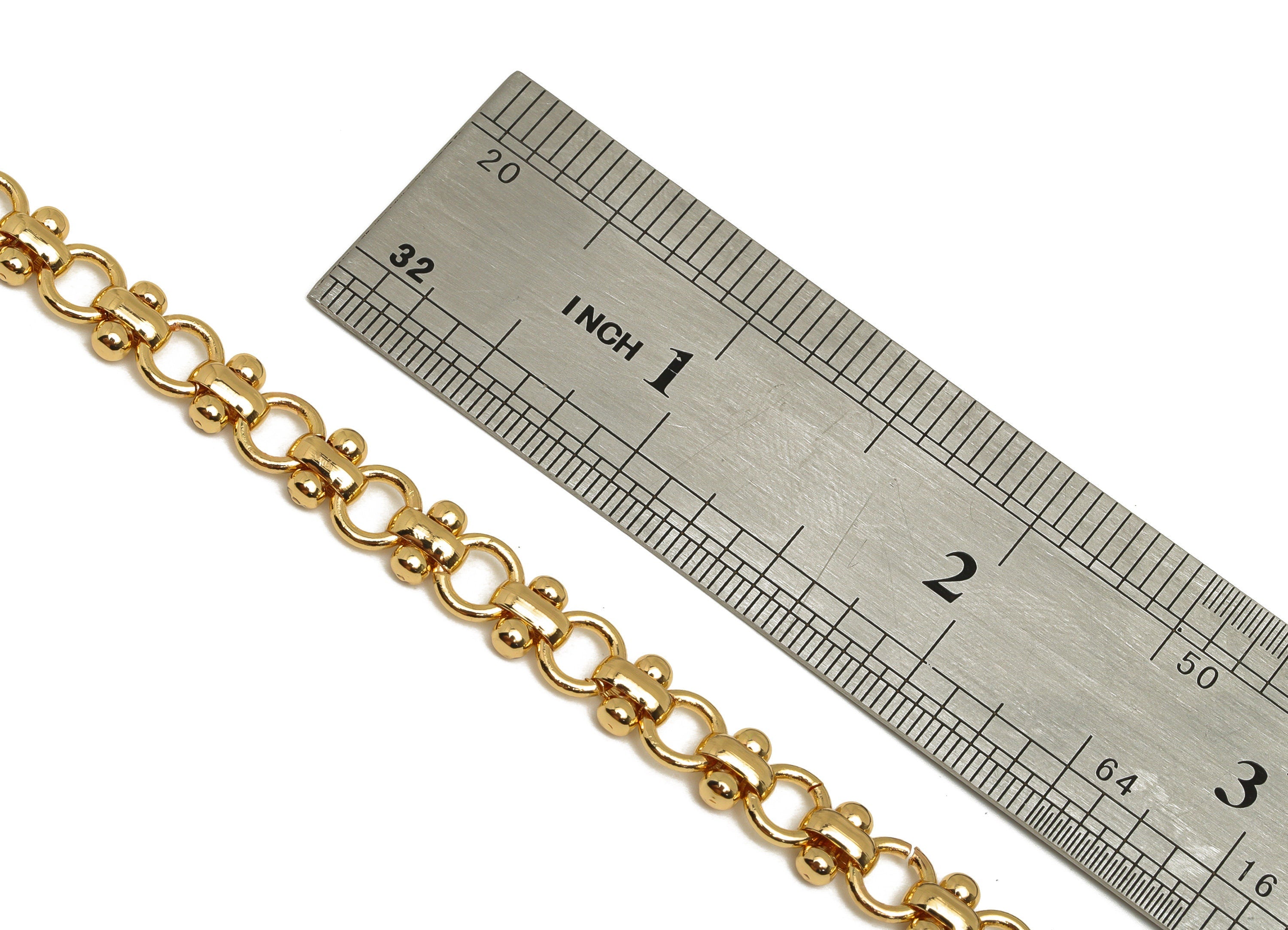 Brass Gold Handmade Chain - Brass Oval Link Chain - Brass Handmade Link Chain - Barbell Handmade - 18K Real Gold Plating - 10x6x3mm -RGP6763 - DOMEDBAZAAR