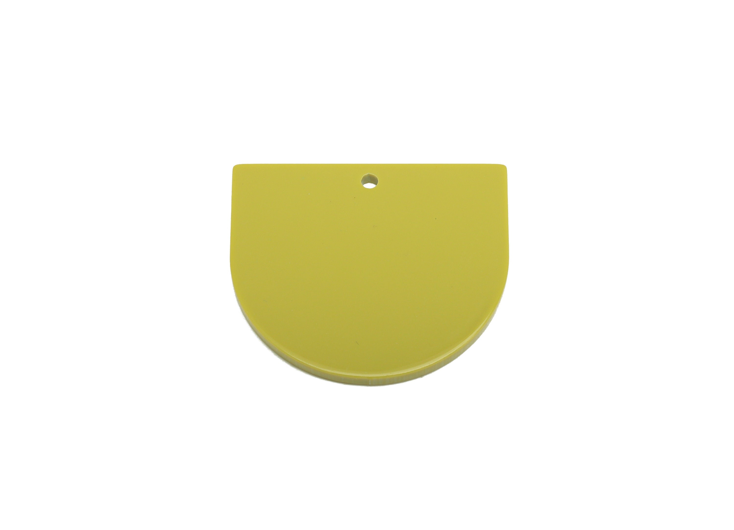 Acrylic D Earring Charms - Acrylic Green Domed Pendant - Domed Charm - Color Code: A1026 - 33.48x29x2mm - AC1094-A1026 - DOMEDBAZAAR