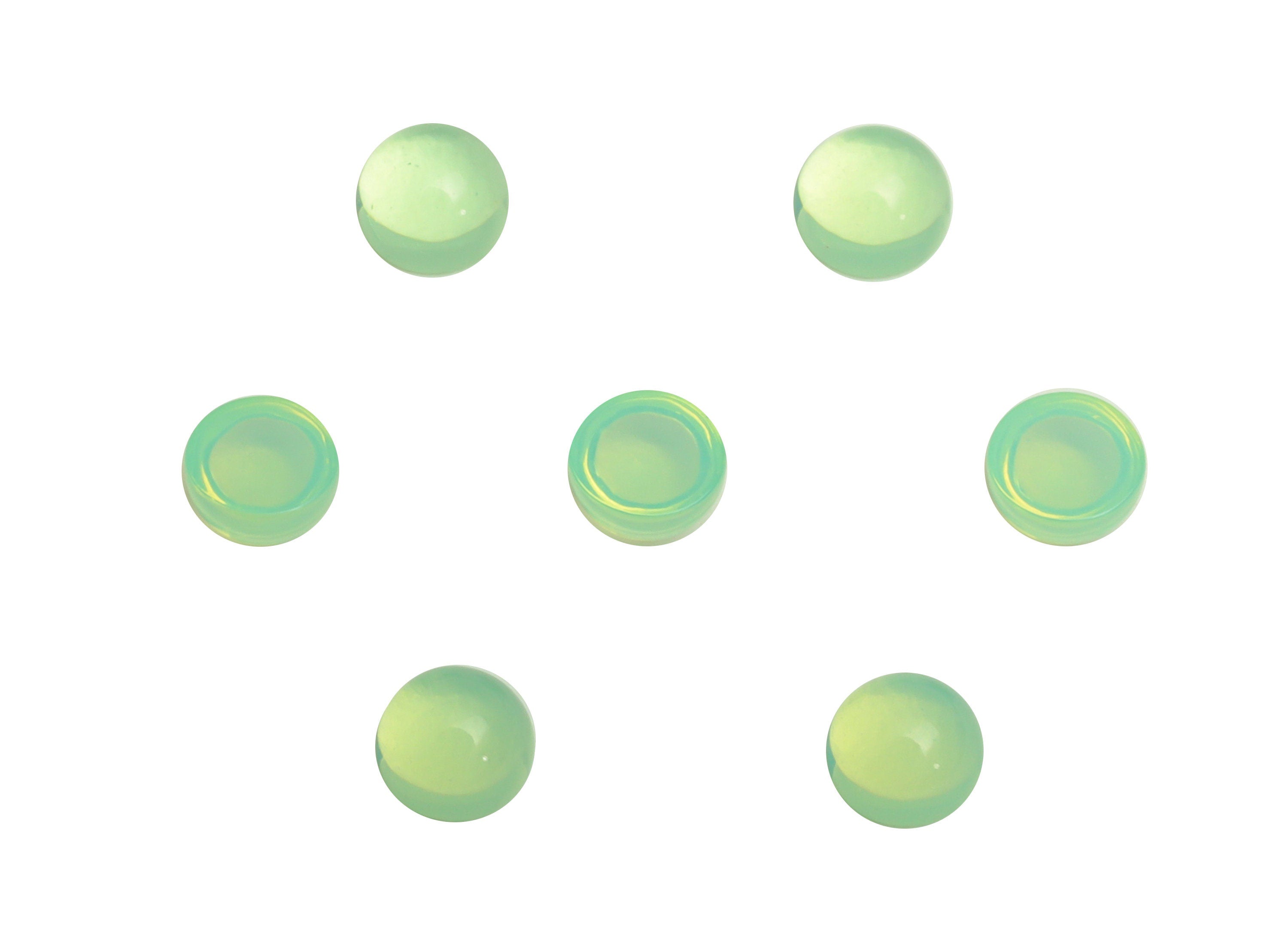 Round 4.0mm Beads - Semi Opal Flat Bottom Glossy Beads - Flat Opal Cabachon Green Protein Beads - Jewelry Making DIY - 4x4x2.6mm - RGP6909 - DOMEDBAZAAR