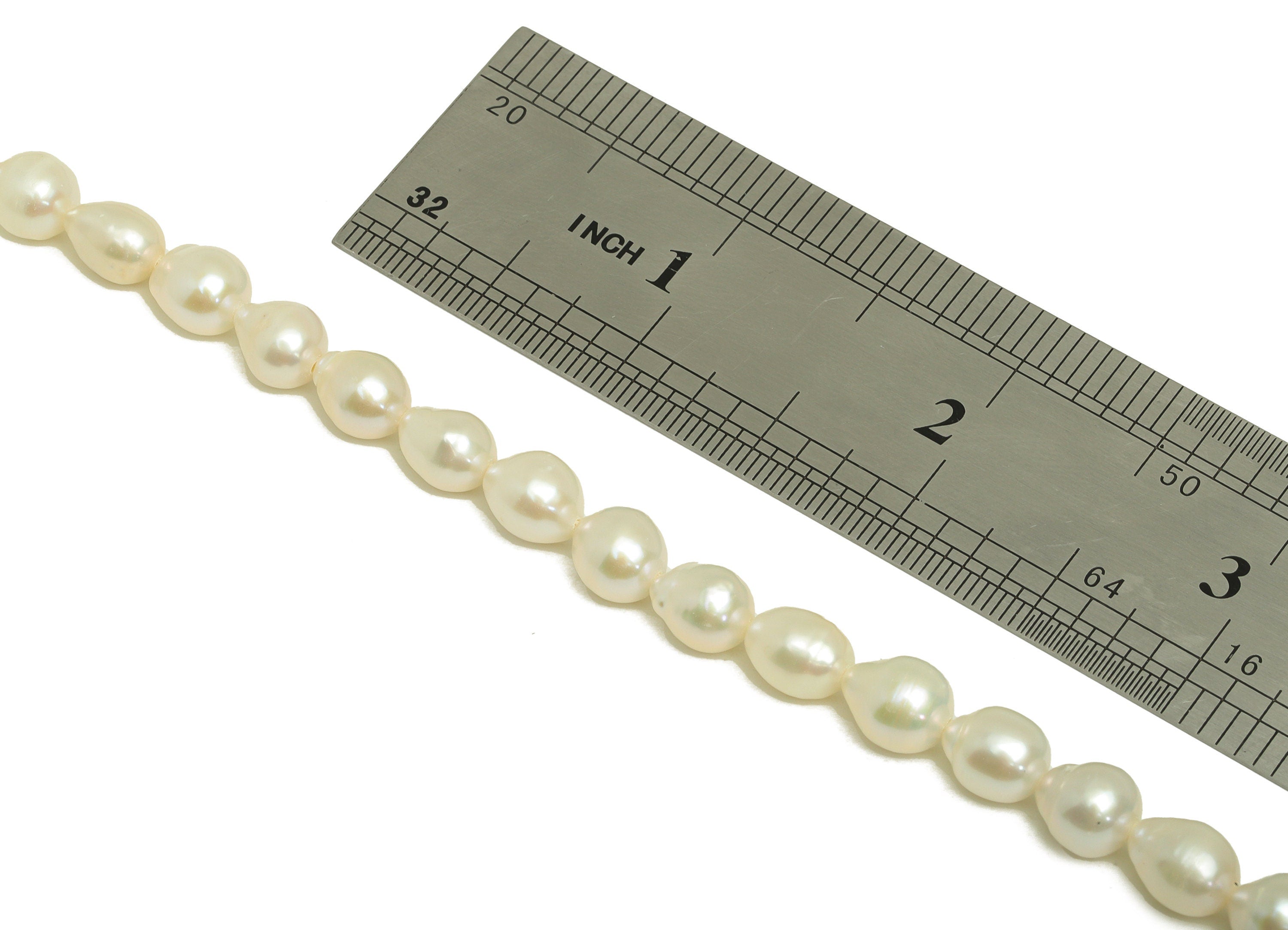 Natural Pearl - Pearl Akoya 7-8mm 49pearls/strand 15.5inch/strand - Teardrop White Freshwater Pearl Beads - Jewelry Making DIY - RGP6904 - DOMEDBAZAAR