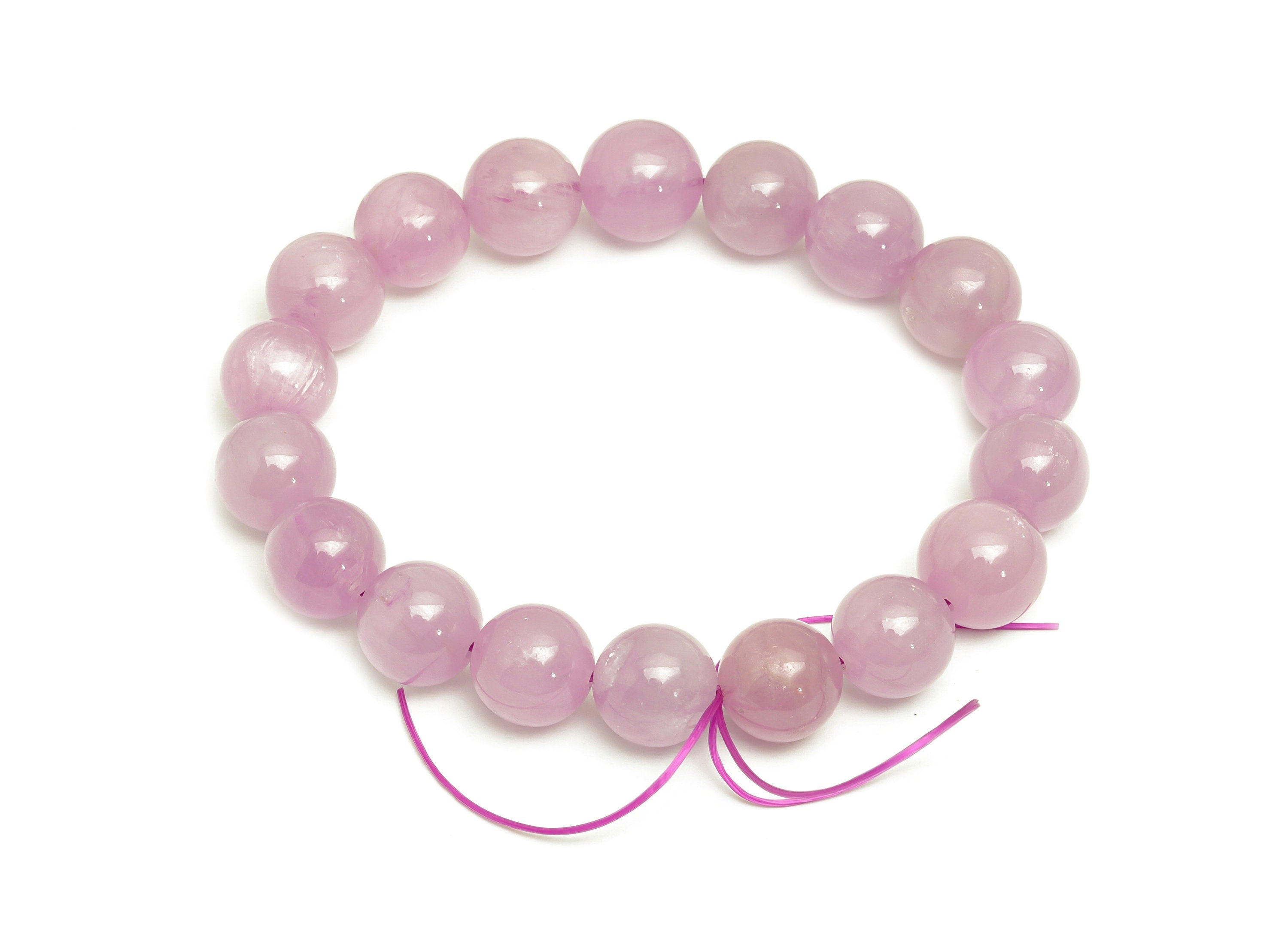 Kunzite Nijeria Natural Stone Crystal - Kunzite Nijeria Purple Bracelet - Crystal Bead Bracelet - Crystal Beaded - Around 41g/1pcs - RGP7073 - DOMEDBAZAAR