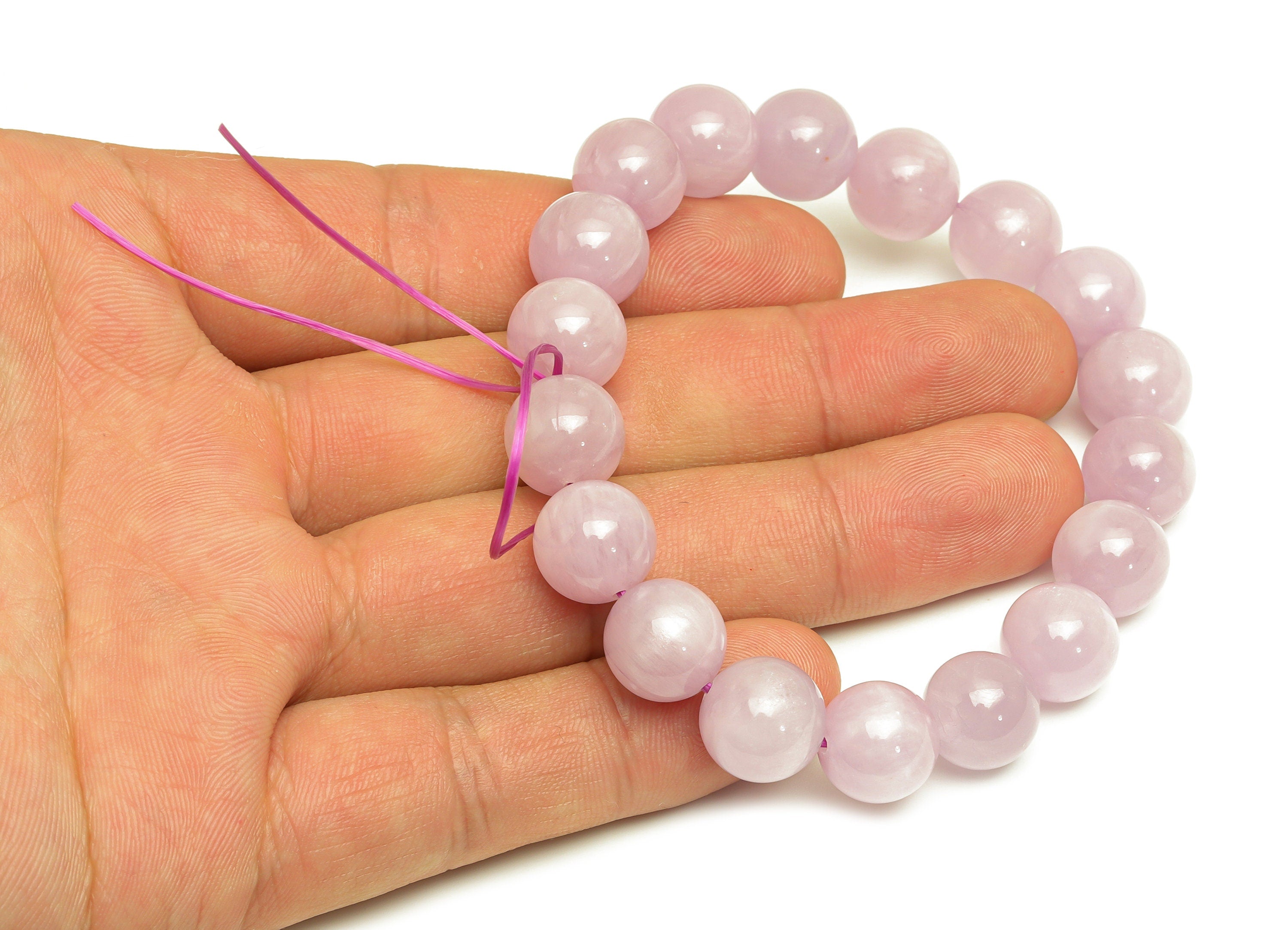 Kunzite Nijeria Natural Stone Crystal - Kunzite Nijeria Purple Bracelet - Crystal Bead Bracelet - Crystal Beaded - Around 49g/1pcs - RGP7074 - DOMEDBAZAAR