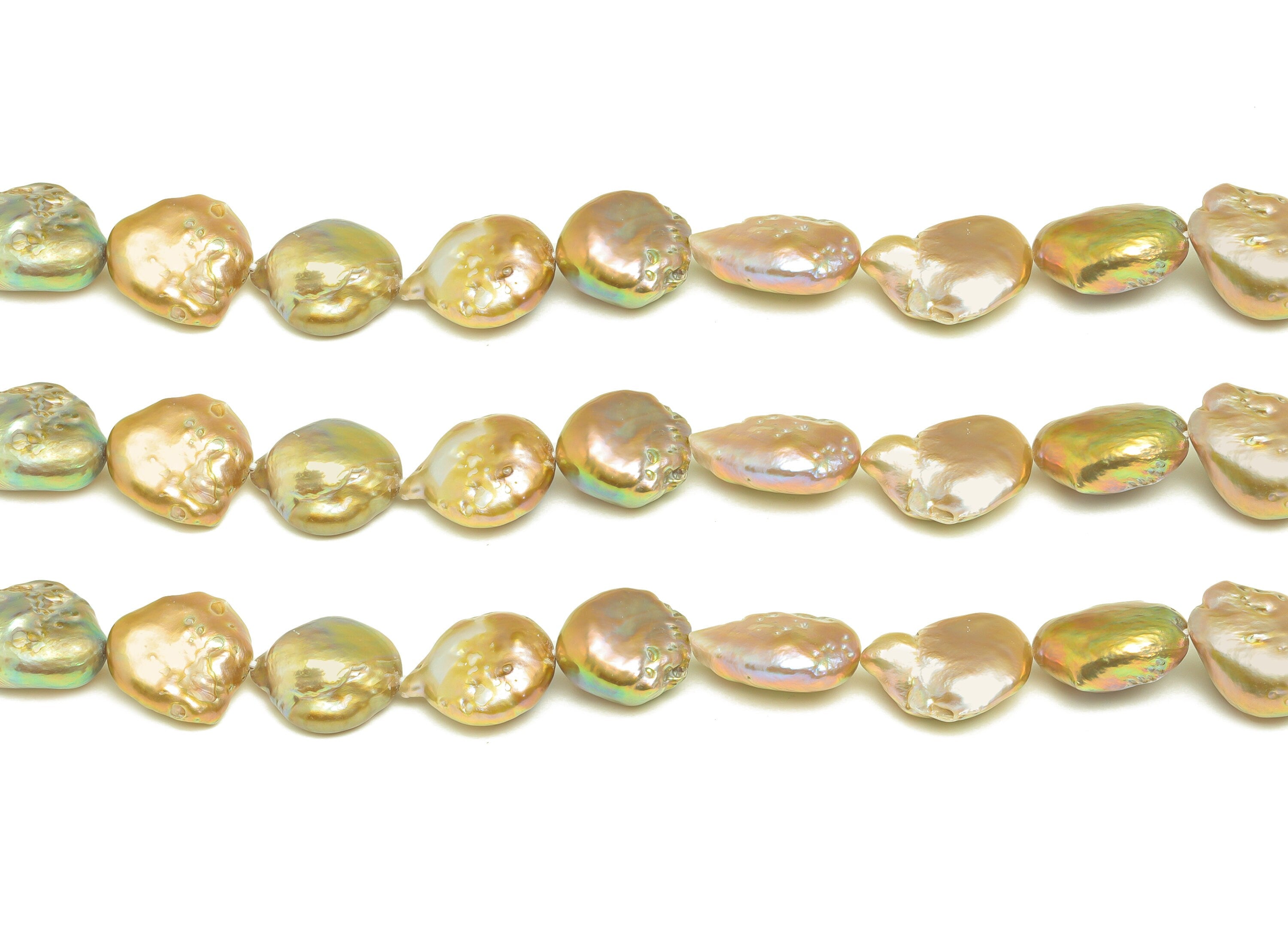 Natural Irregular Pearl - Purple Shaped Pearls - Purple Pearl 24 Pearls/Strand - Mix Color Natural Pearl - 18x15.3x10.3mm - RGP7044 - DOMEDBAZAAR