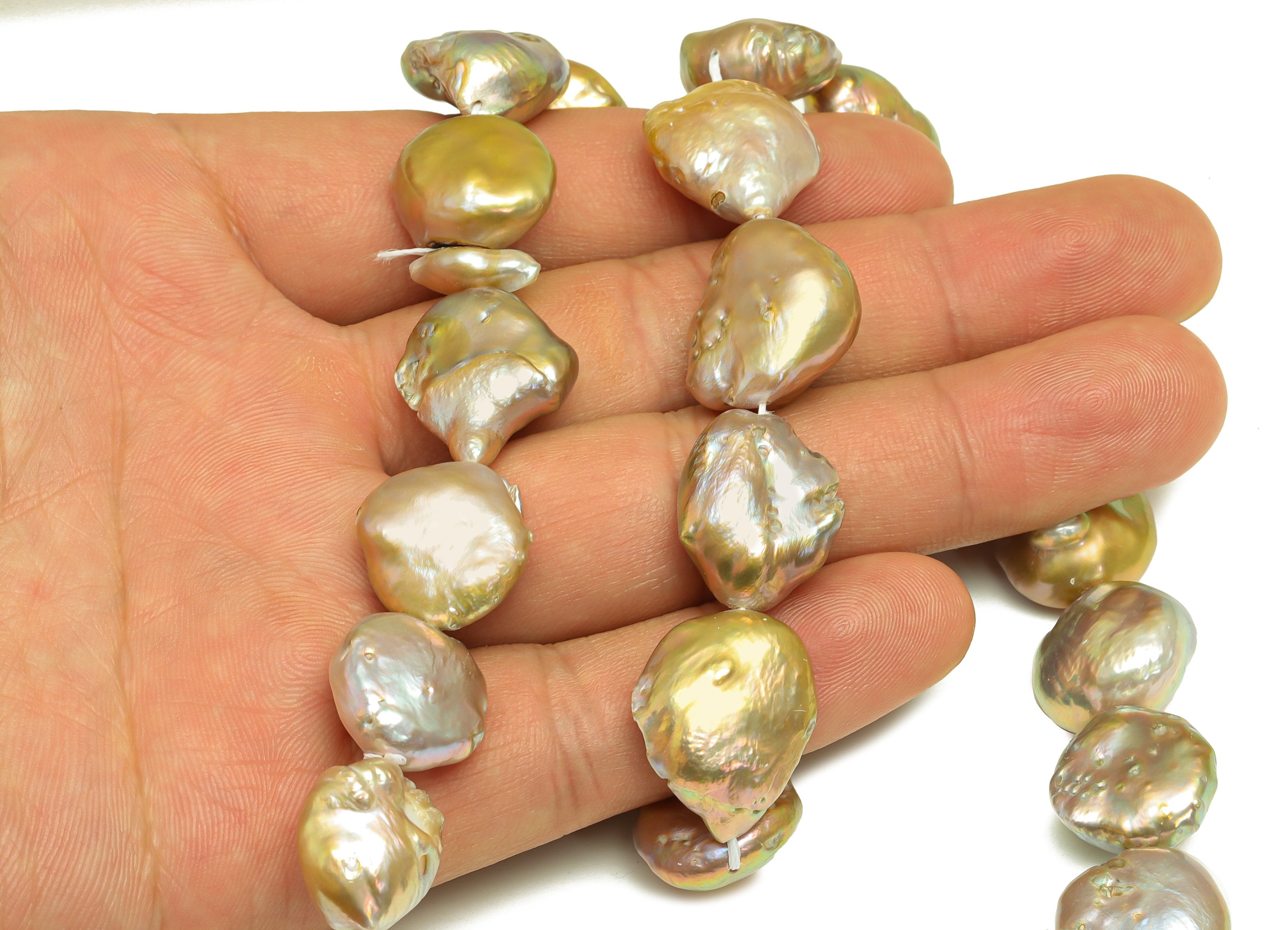 Natural Irregular Pearl - Purple Shaped Pearls - Purple Pearl 24 Pearls/Strand - Mix Color Natural Pearl - 18x15.3x10.3mm - RGP7044 - DOMEDBAZAAR