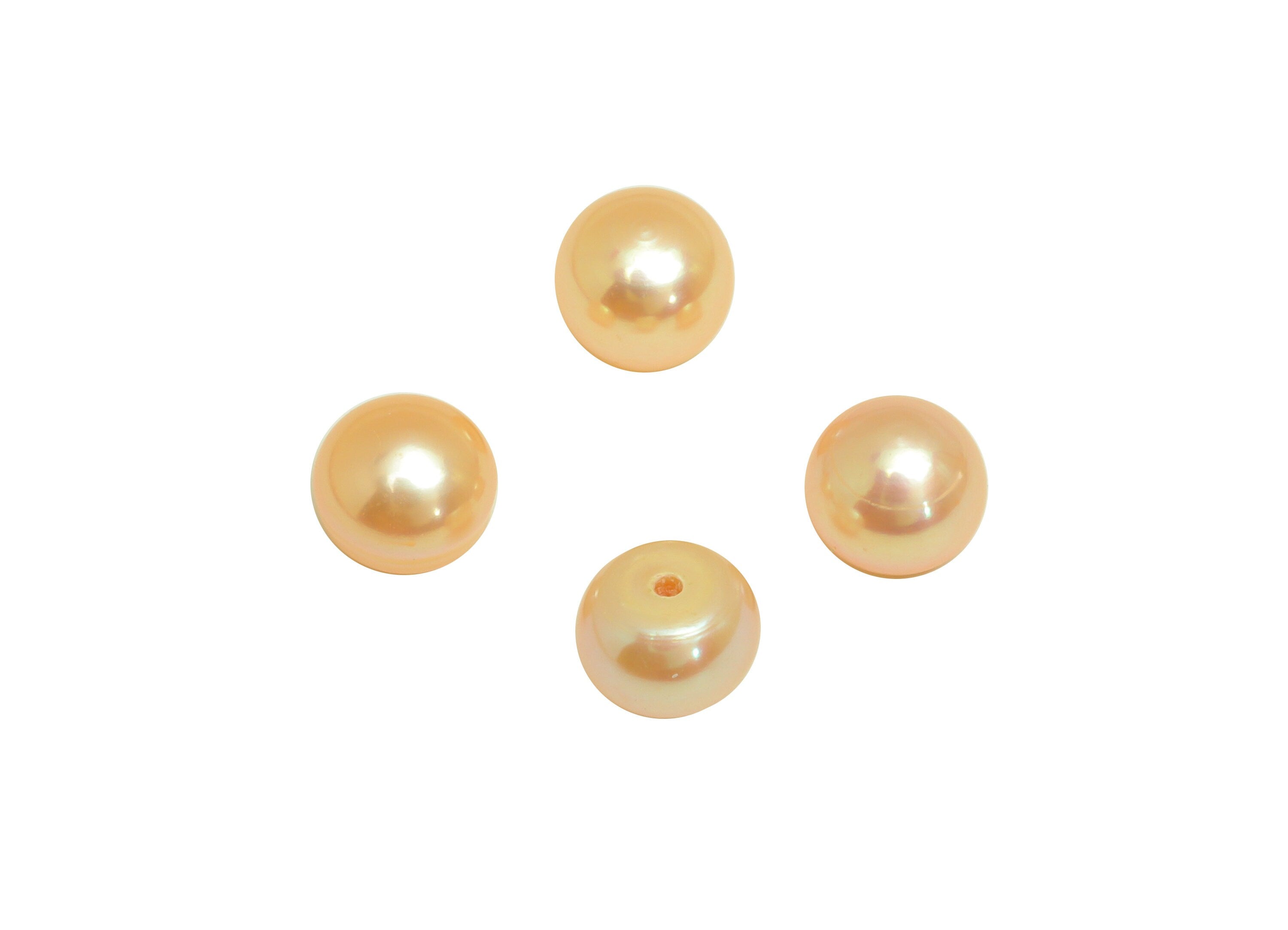 Natural Pearl Cabachon - Natural Orange Pearls - Pearl Cabachon 7.5mm 66 Pearls/1 Card - For Rings - DIY Making - 7x7.76x5.61mm - RGP7042 - DOMEDBAZAAR