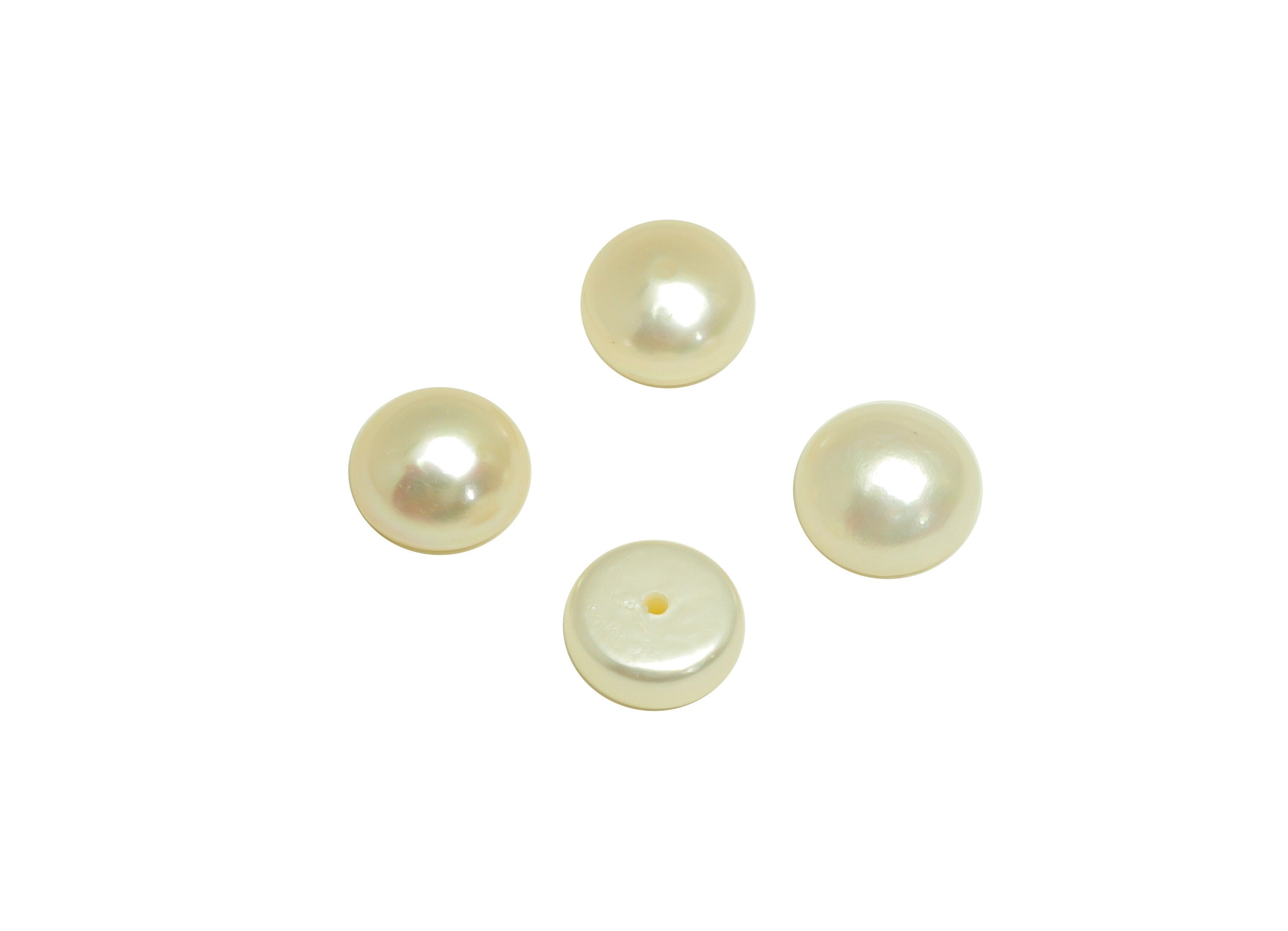 Natural Pearl Cabachon - Natural White Pearls - Pearl Cabachon 7.5mm 66 Pearls/1 Card - For Rings - DIY Making - 7x7.76x5.61mm - RGP7040 - DOMEDBAZAAR