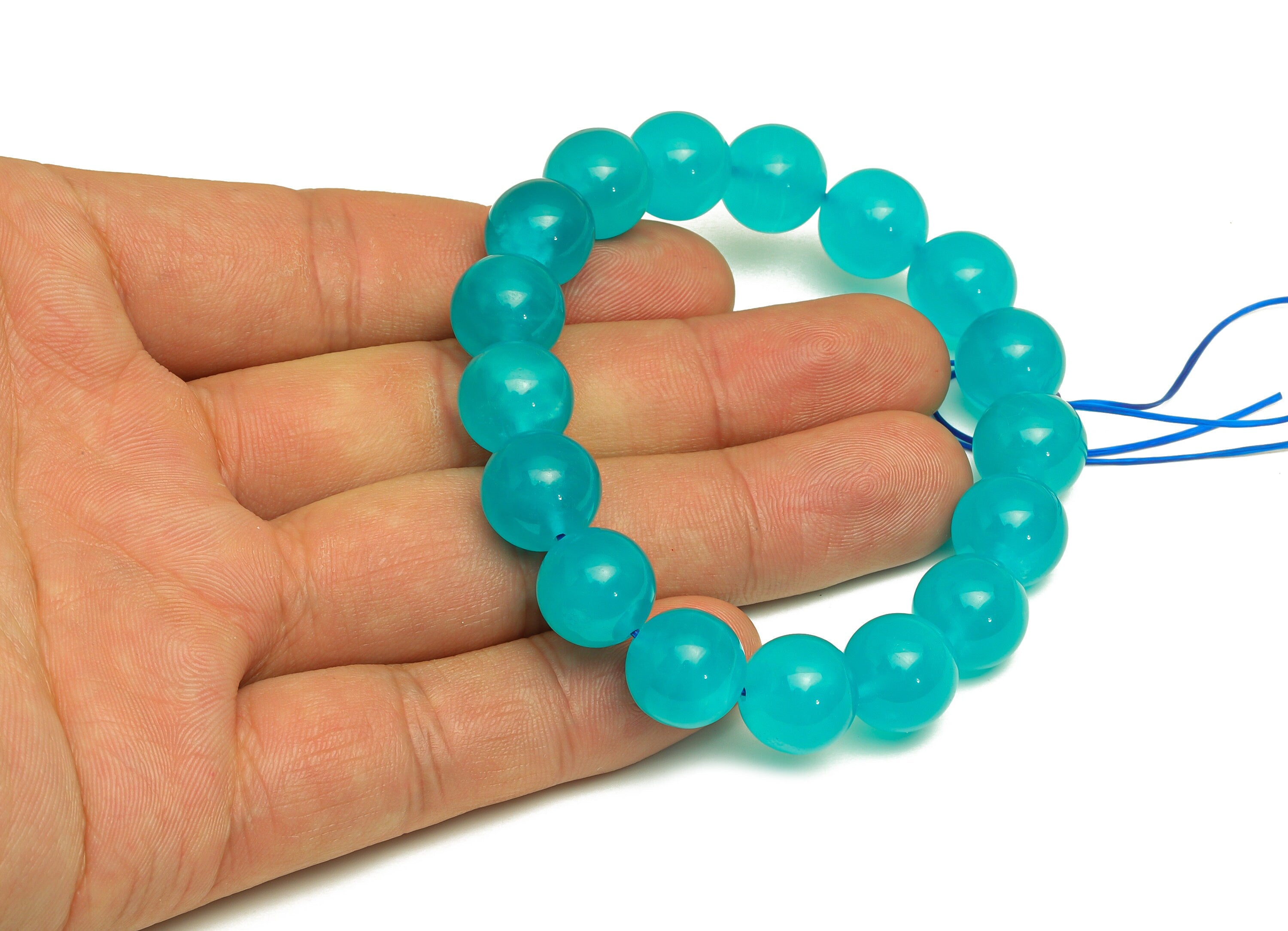 Amazonite Nijeria Natural Stone Crystal - Amazonite Nijeria Blue Bracelet - Crystal Bead Bracelet - Crystal Beaded - Around 40g/1pcs-RGP7075 - DOMEDBAZAAR