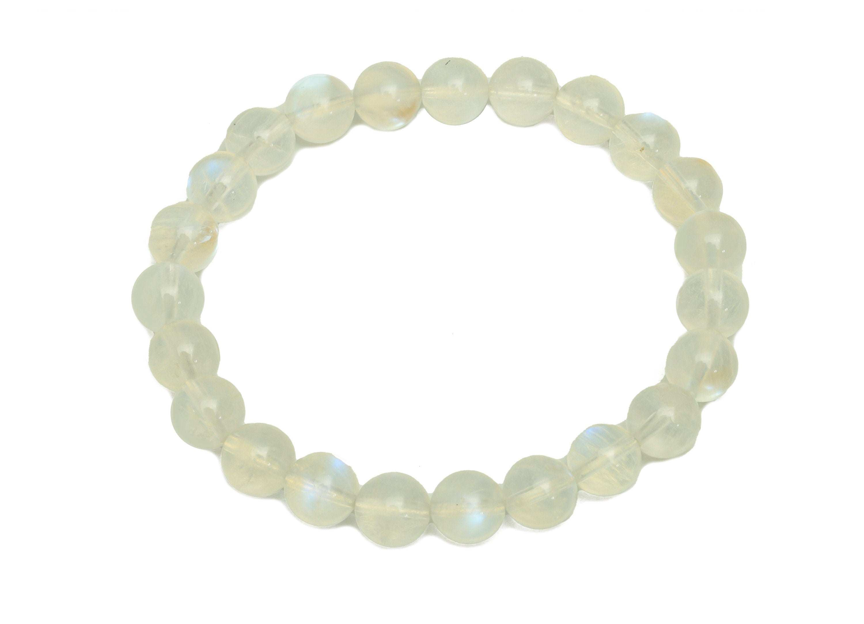 Natural Stone Crystal - Spiritual Moonstone Bracelet - Healing Energy Crystal Calming Beaded - Handmade Bracelet - Healing Gemstone -RGP7076 - DOMEDBAZAAR