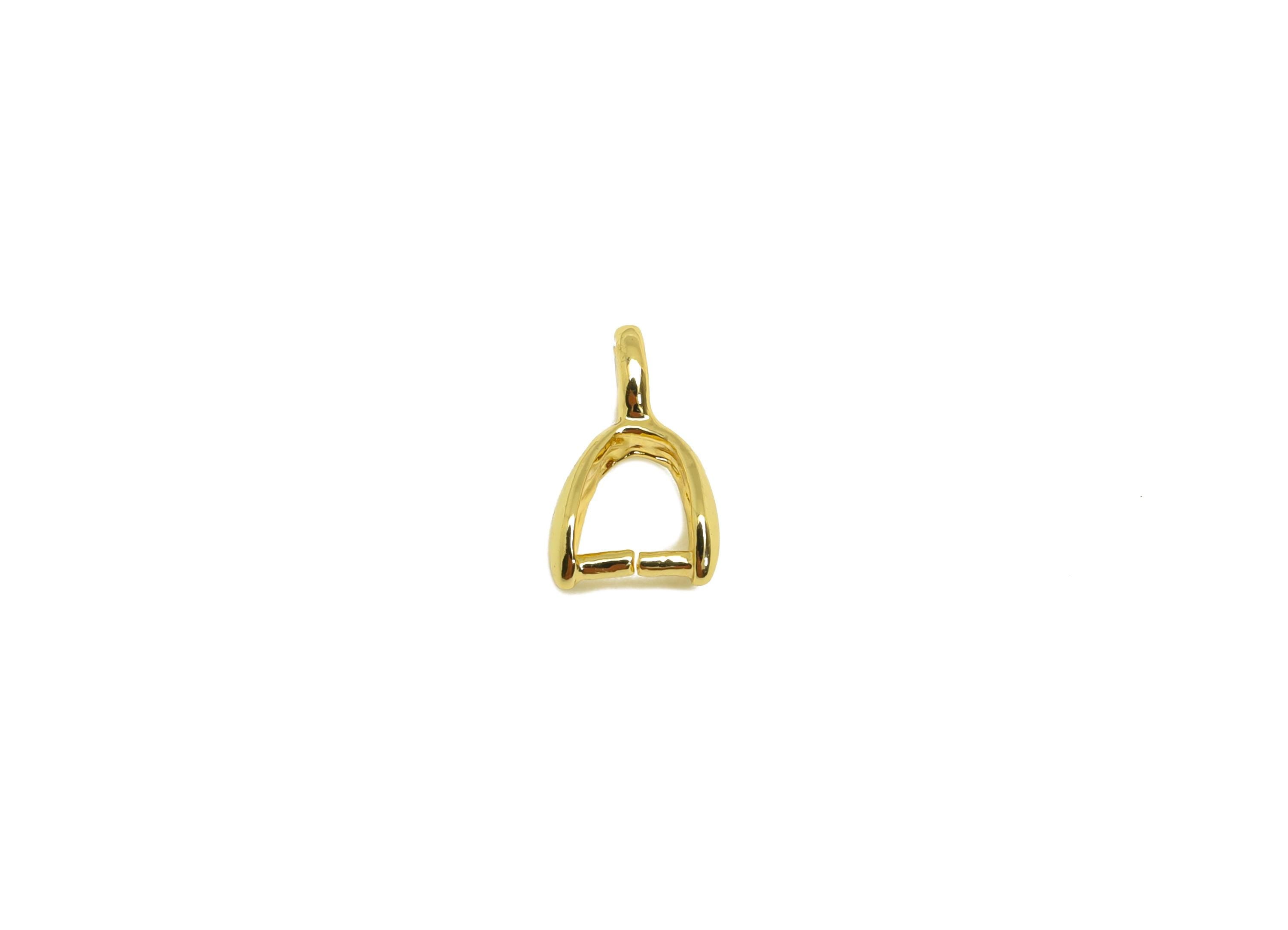 Necklace Connection Buckle - Brass Universal Buckle Pendant - Melon Seed Buckle - For Necklace - 18K Real Gold Plated - 9x5x2.4mm - RGP7373 - DOMEDBAZAAR