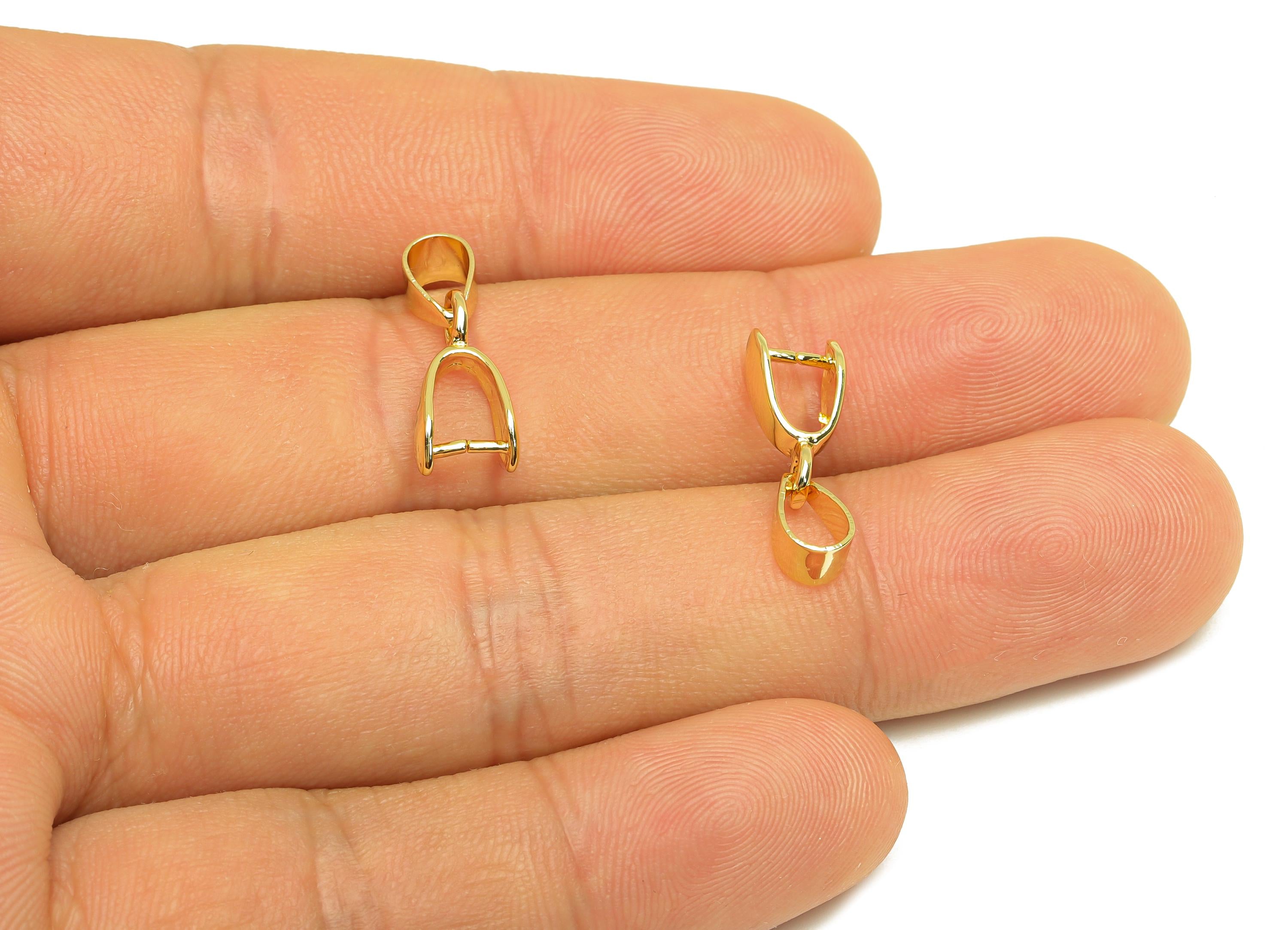 9*4 Necklace Connection Buckle - Brass Universal Buckle Pendant - Melon Seed Buckle - For Necklace - 18K Real Gold Plated -18x8x1mm- RGP7377 - DOMEDBAZAAR