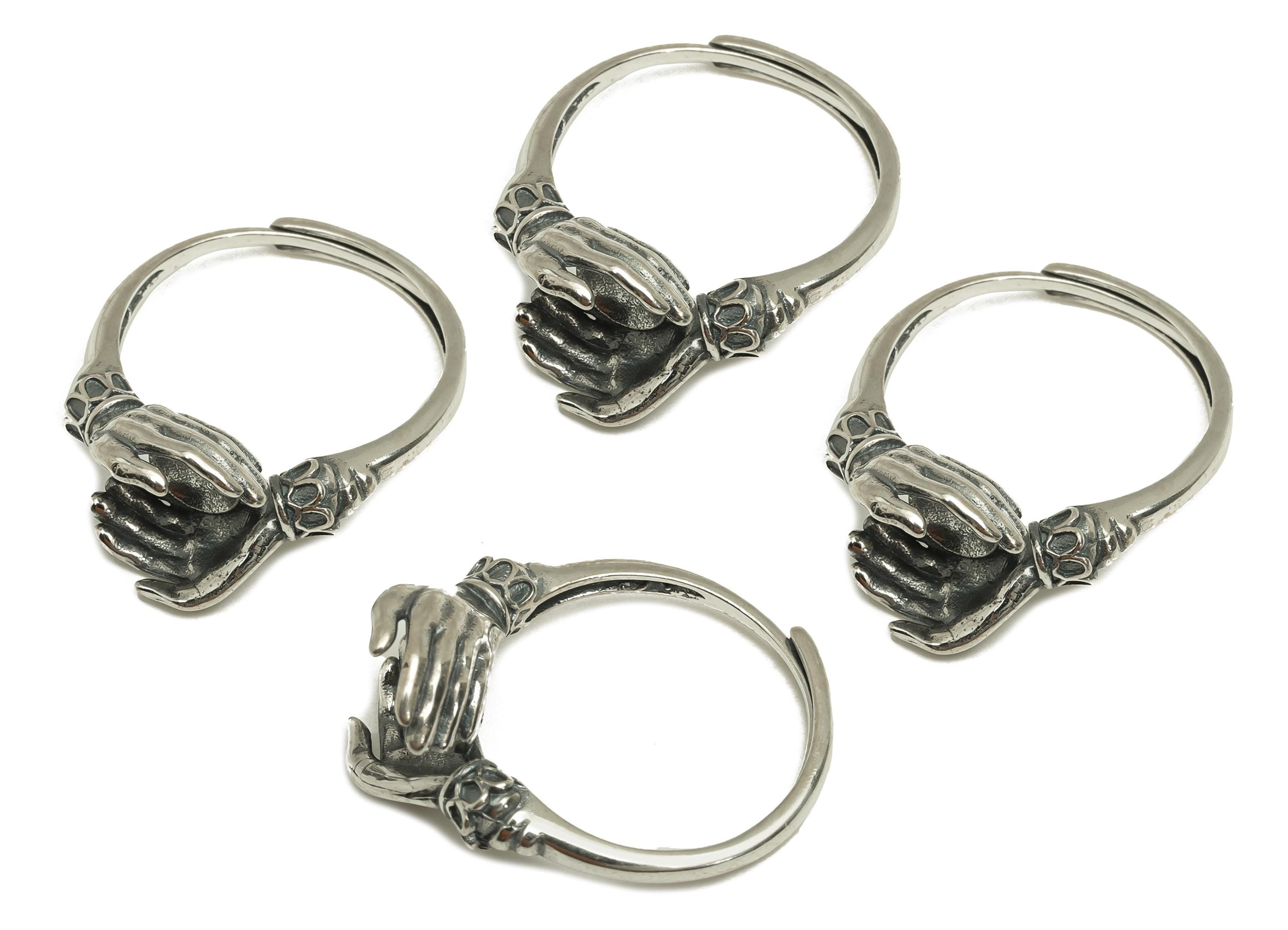 8mm Adjustable Pearl Setting Ring - Hand Adjustable Ring - Hoop Ring For Pearl - 925 Silver Sterling Silver - RGP7407 - DOMEDBAZAAR