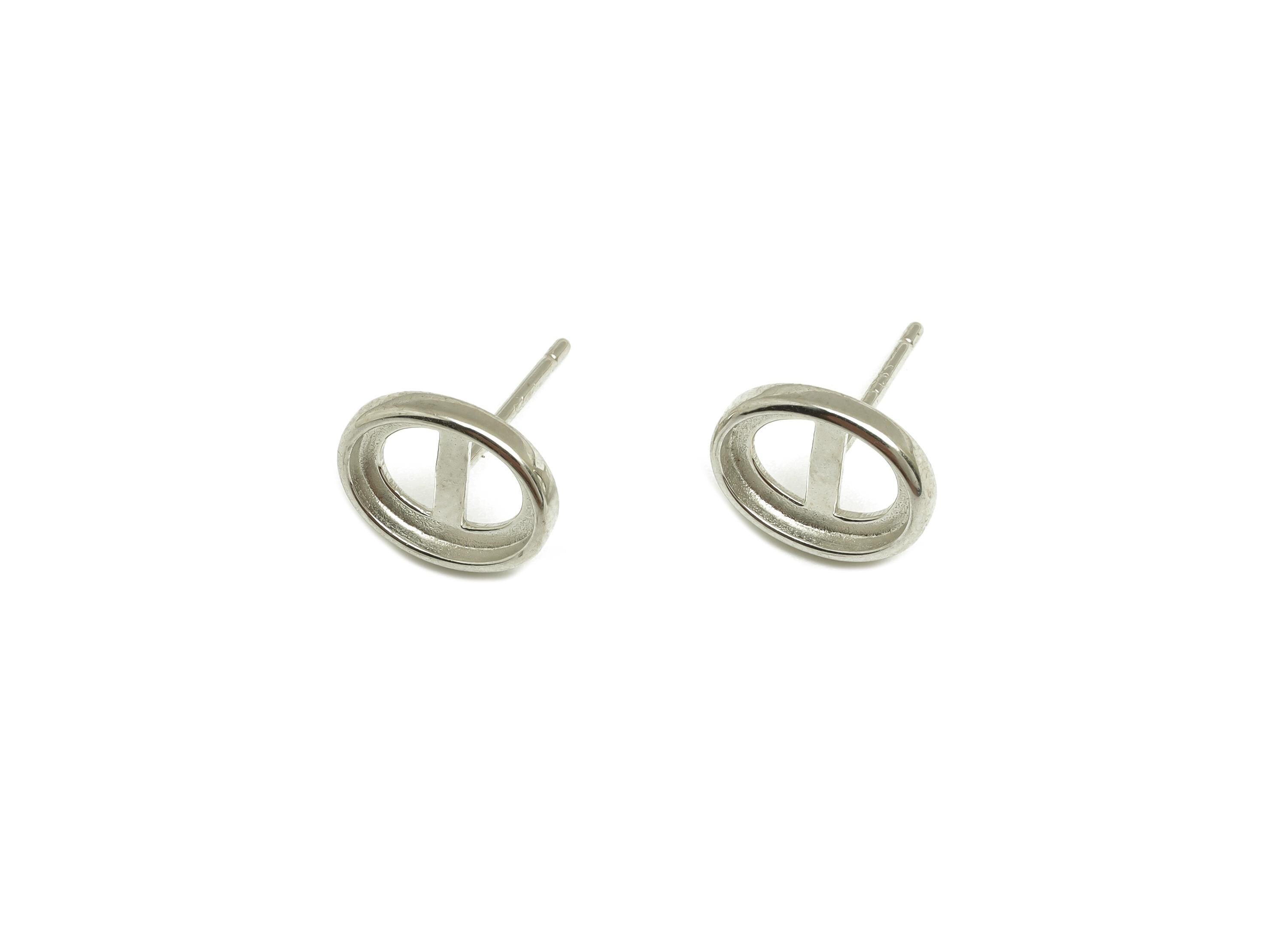7x9mm Oval Earring Setting Post - Streamline Silver Earring Stud - Geometry Earring Post For Diamond - 925 Silver Sterling - RGP7434 - DOMEDBAZAAR