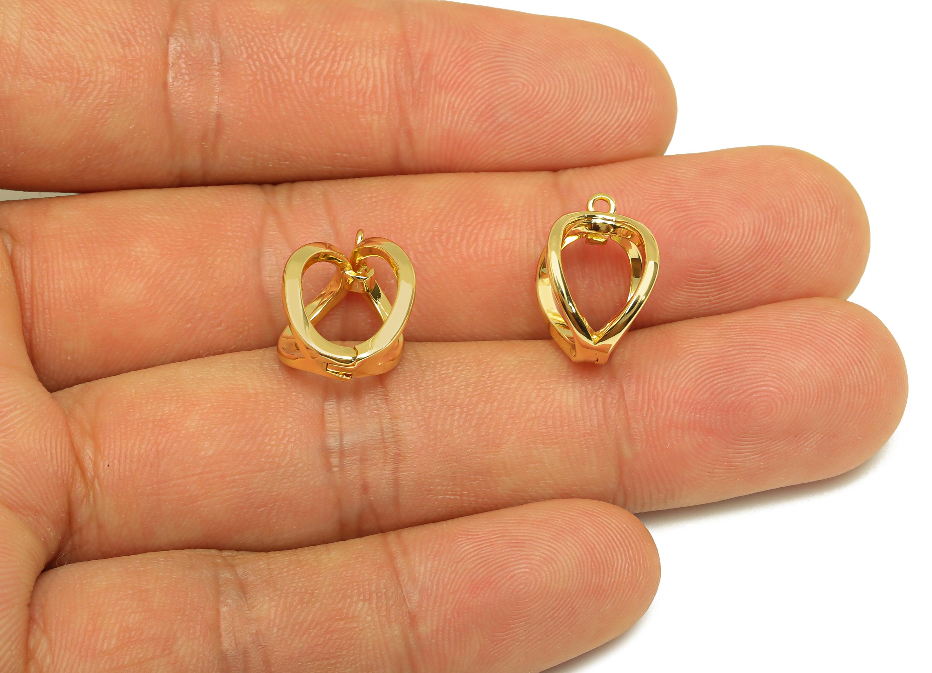 Brass Teardrop Earring Charm - Gemstone Earring Charm - Gemstone Pendant For Necklace - 18k Real Gold Plating - 16x11.79x10mm - RGP7833 - DOMEDBAZAAR