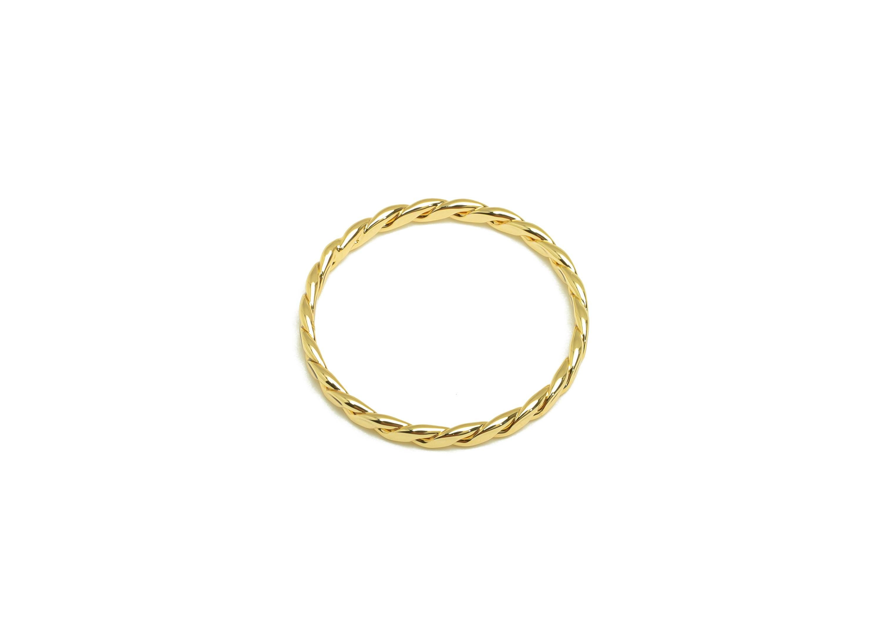 Hammered Twisted Chian Ring - Ring Settings - Brass Chain Rings - Rope Chian Rope Rings - 18K Real Gold Plating - 20.45x20x1.95mm - RGP7867 - DOMEDBAZAAR