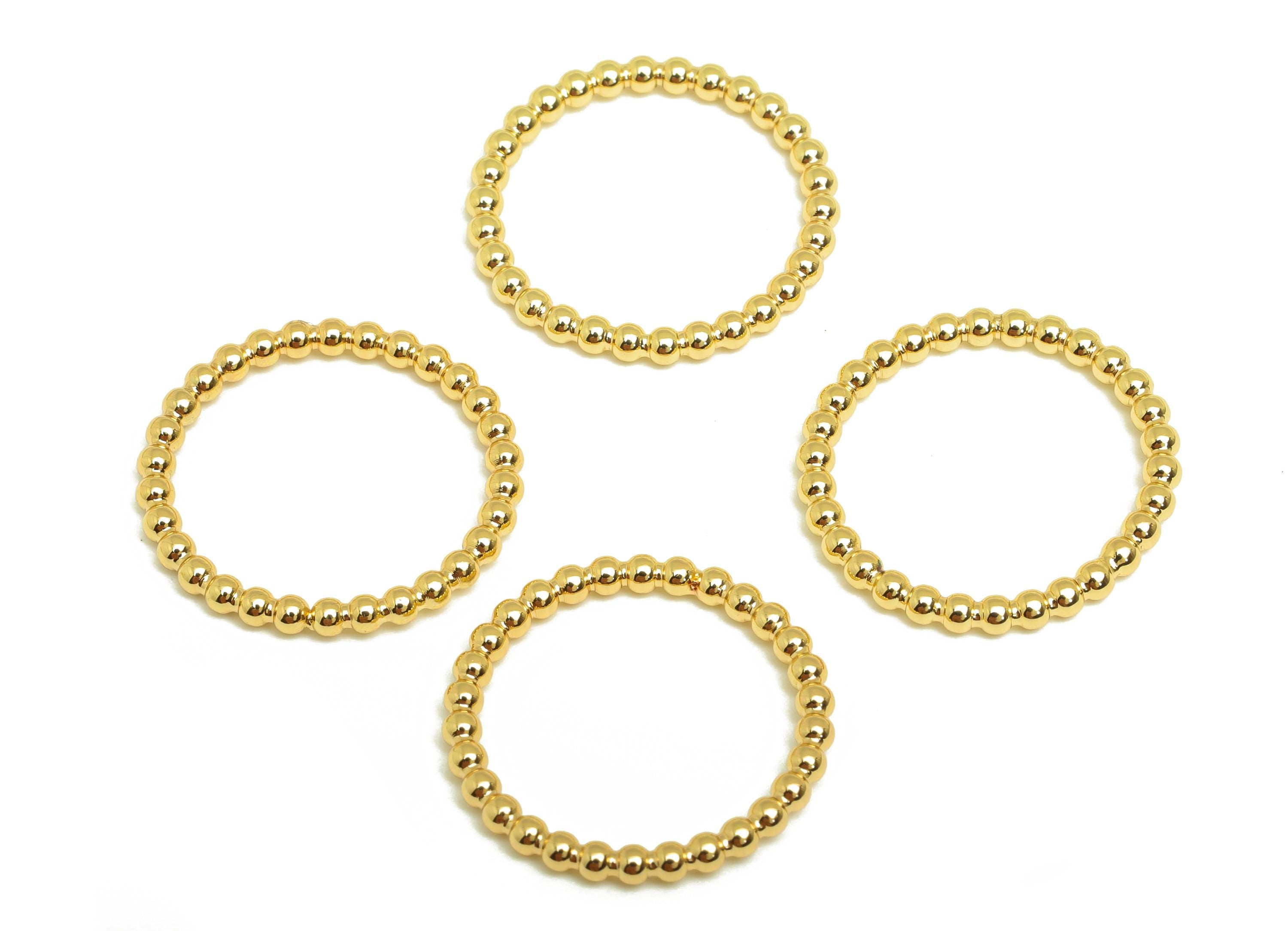 15mm Ball Wire Chian Ring - Dainty Beaded Band - Brass Solid Gold Thin Ring - Beaded Ring - 18K Real Gold Plating - 19x19x1.73mm - RGP7895 - DOMEDBAZAAR