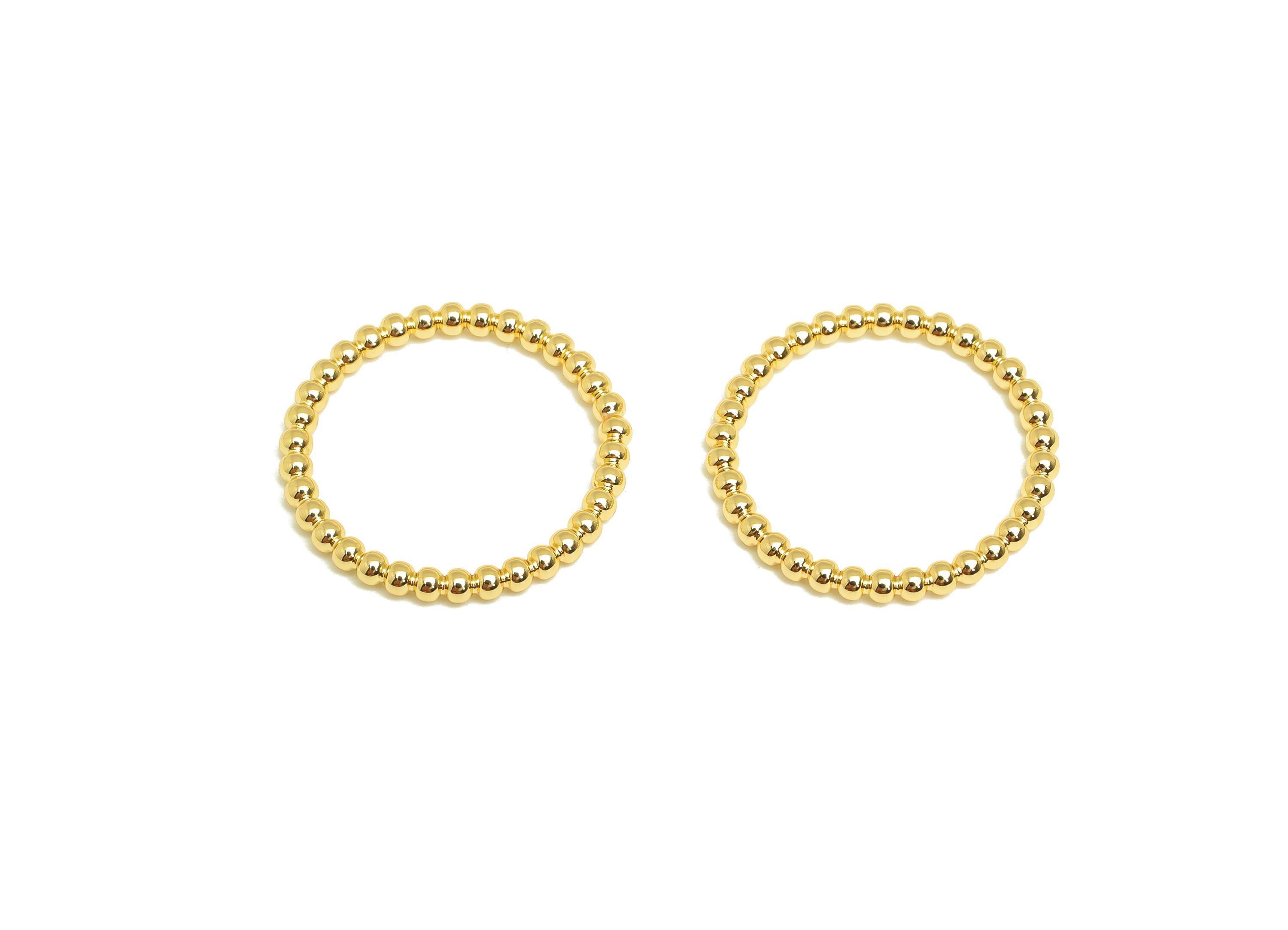 17mm Ball Wire Chian Ring - Dainty Beaded Band - Brass Solid Gold Thin Ring - Beaded Ring - 18K Real Gold Plating - 21x21x1.8mm - RGP7897 - DOMEDBAZAAR