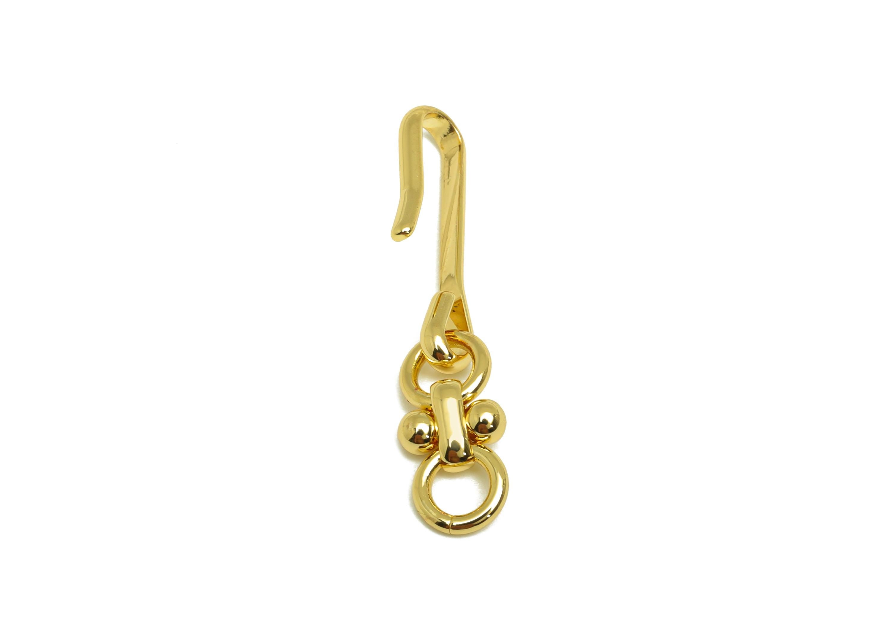 Brass Wire Earring Hook - Brass Rings Wire Hook Earring - Brass Dangle Hook Earring - 18K Real Gold Plating - 32.76x6.97x0.8mm - RGP7914 - DOMEDBAZAAR