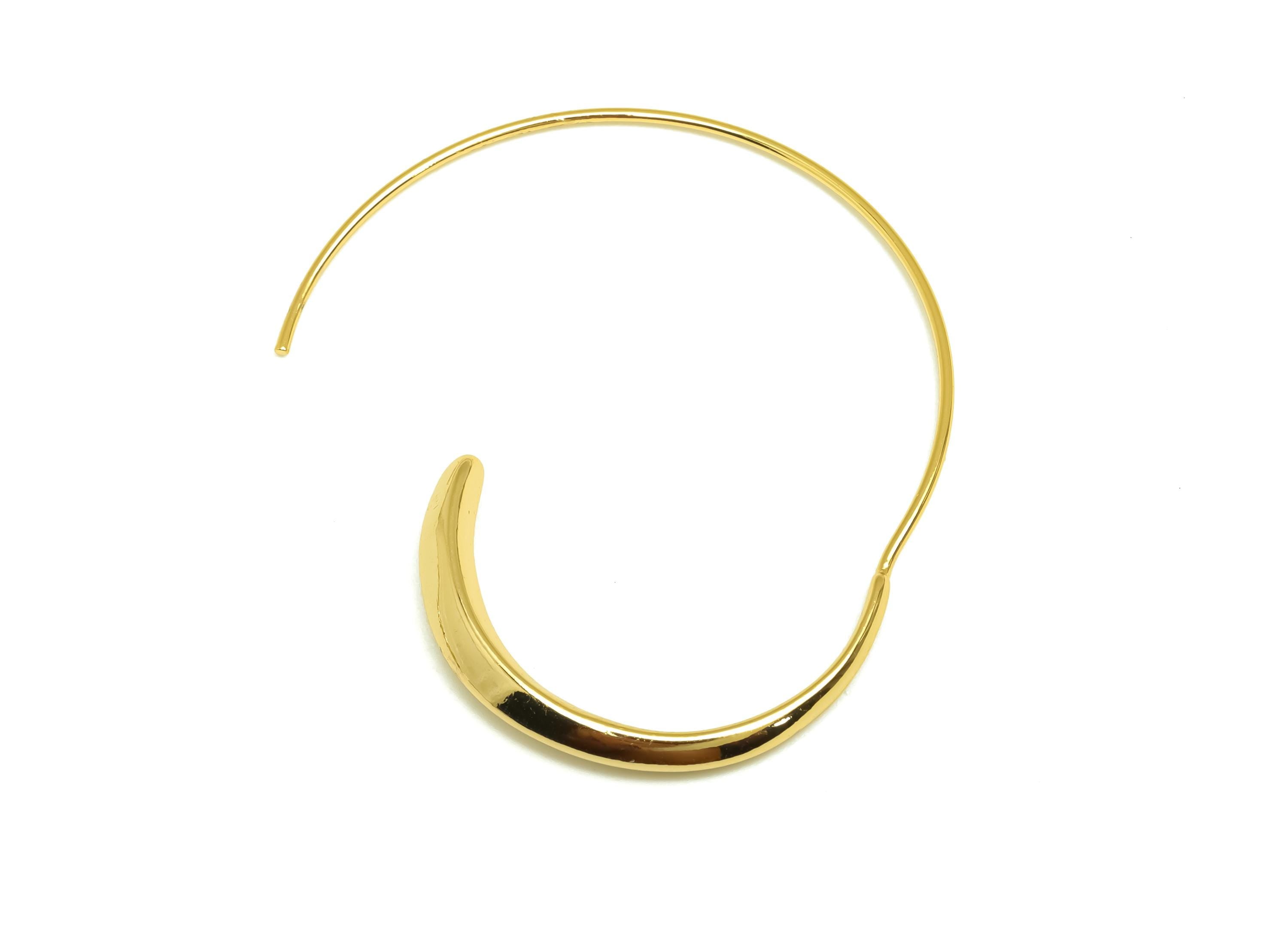 Brass Wire Hook Earring Hoop - Brass Hoop Wire Earring - Circle Wire Hook Earring - Ear Wire Hook - 18K Real Gold Plating -40x32x4mm-RGP7556 - DOMEDBAZAAR