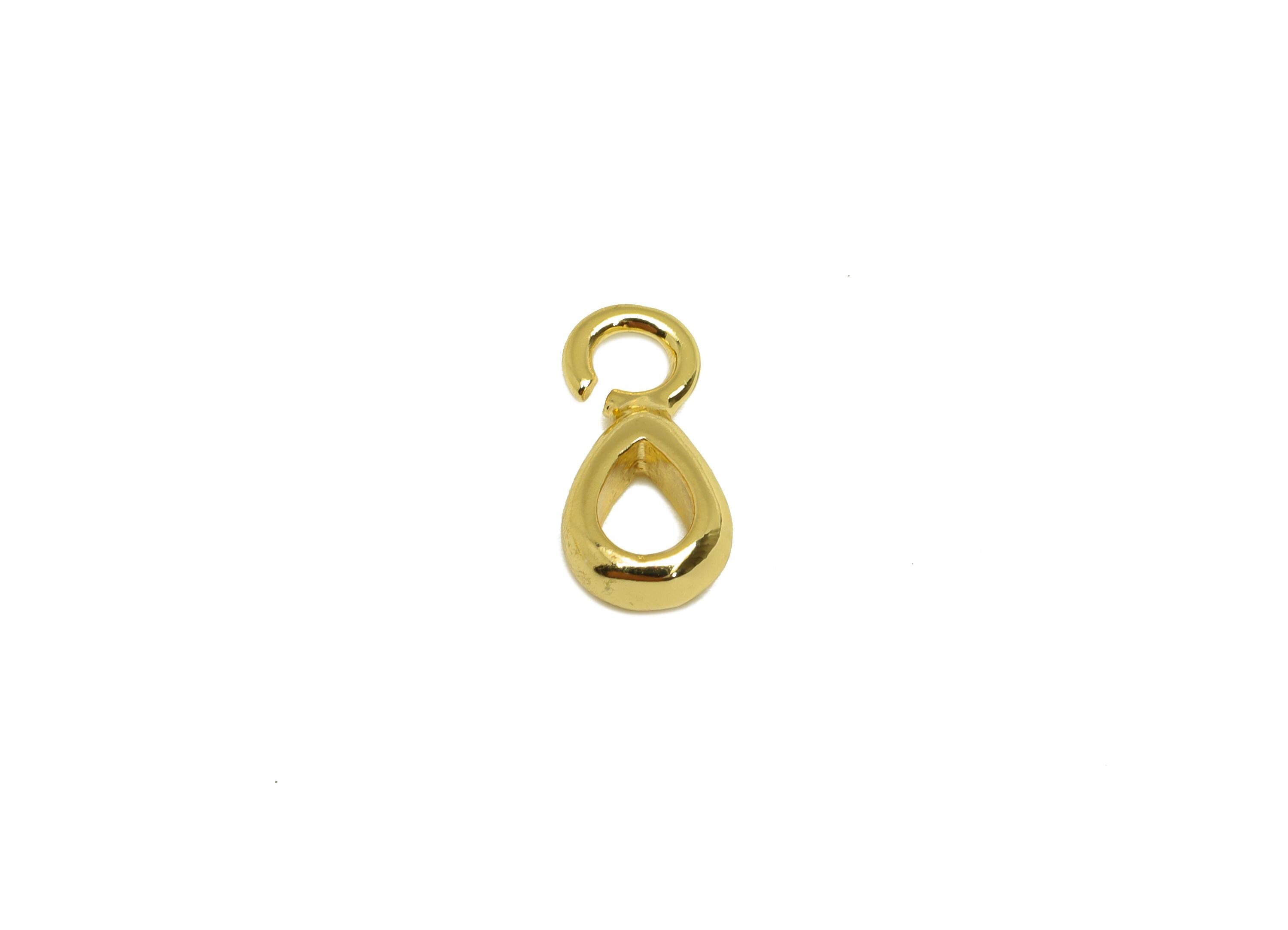 Brass Bracelet Setting - Brass Drop Connection Universal Pendant - Melon Seed Buckle - For Necklace - 18K Real Gold Plated -11x5x2mm-RGP7375 - DOMEDBAZAAR