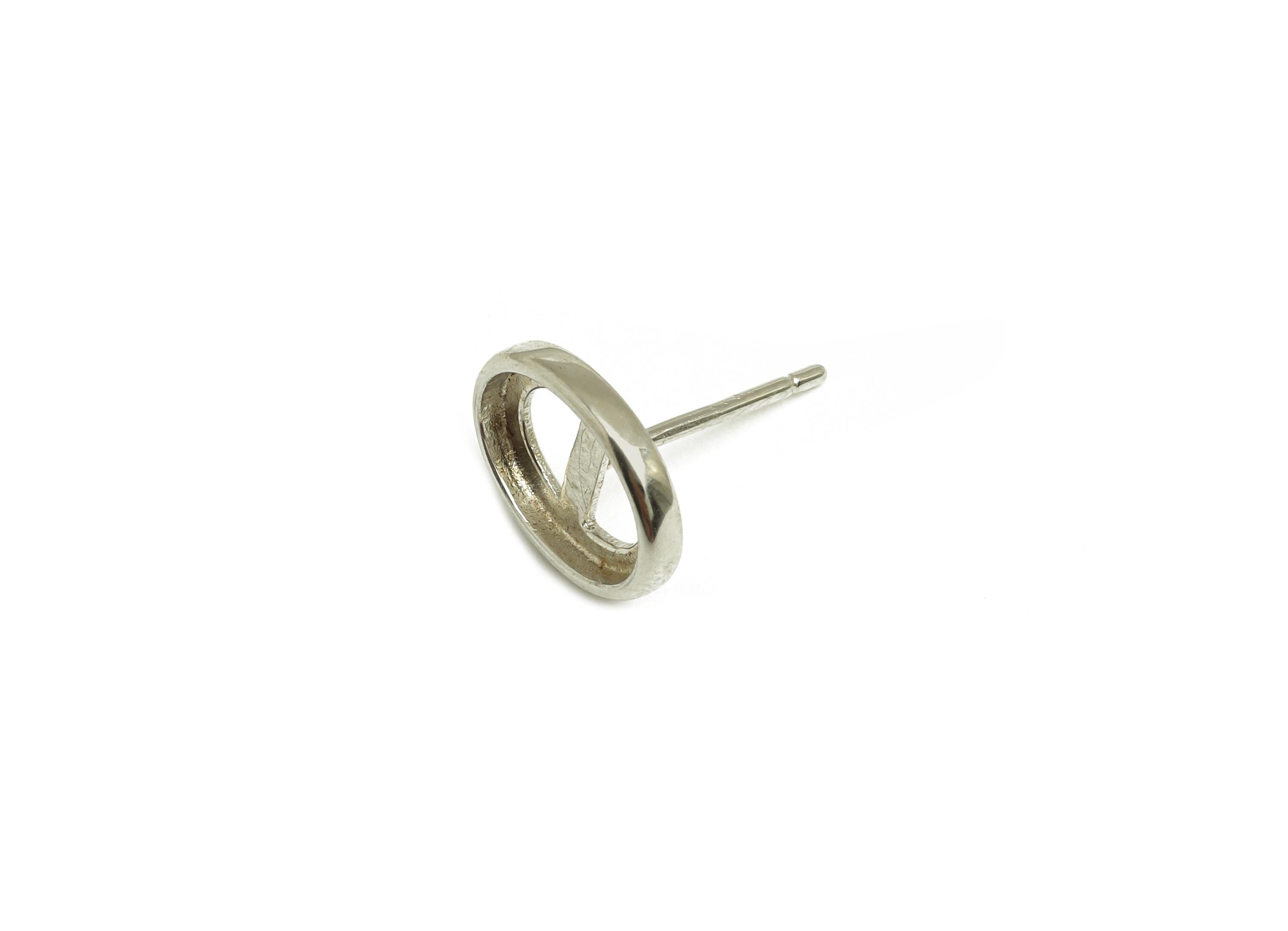 7x9mm Oval Earring Setting Post - Streamline Silver Earring Stud - Geometry Earring Post For Diamond - 925 Silver Sterling - RGP7434 - DOMEDBAZAAR