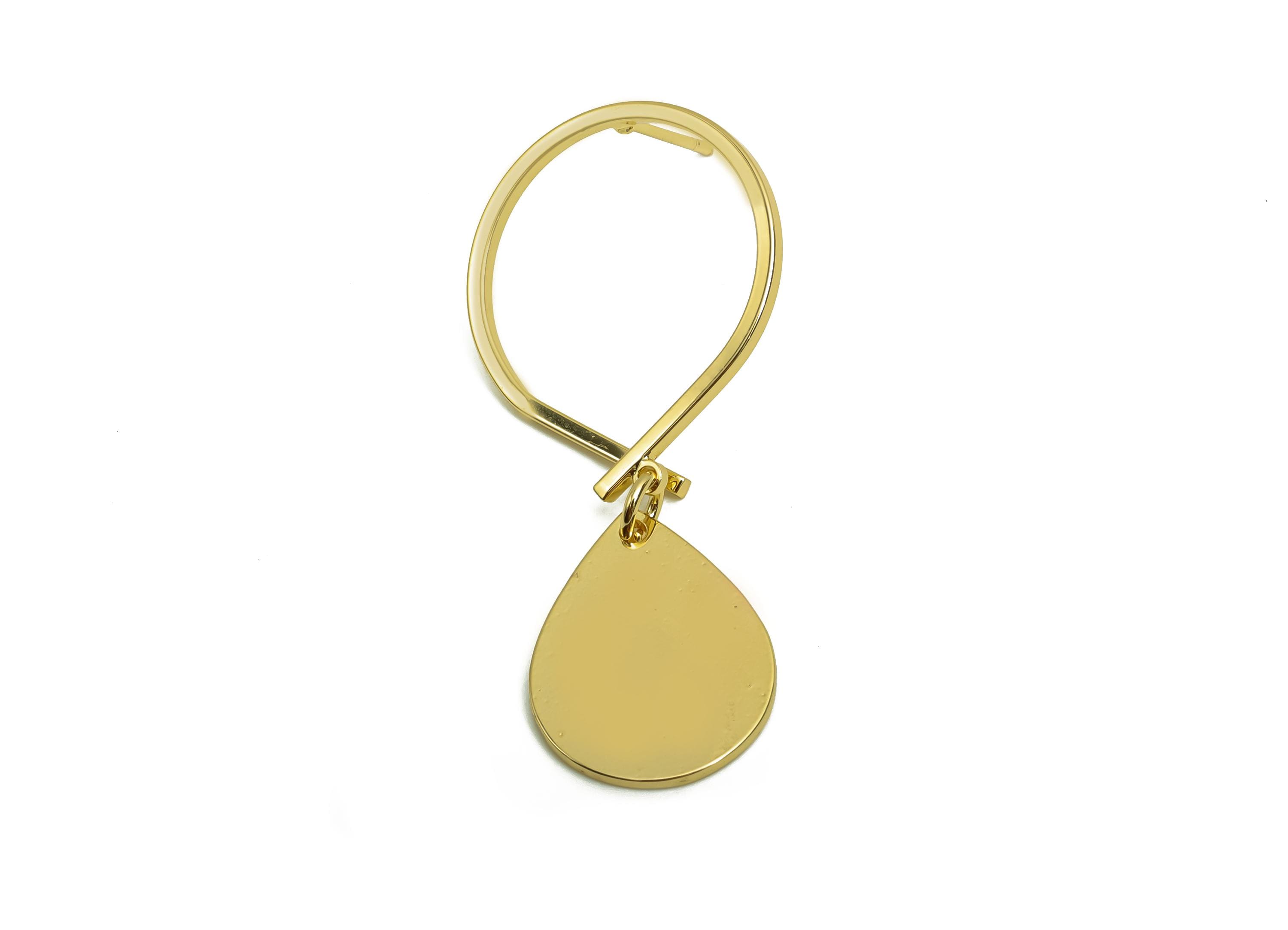 Brass Teardrop Earring Post - Brass Drop Earring Post - Brass Dangle Cross Earring Post - 18K Real Gold Plating - 44.62x20x1.29mm - RGP8022 - DOMEDBAZAAR