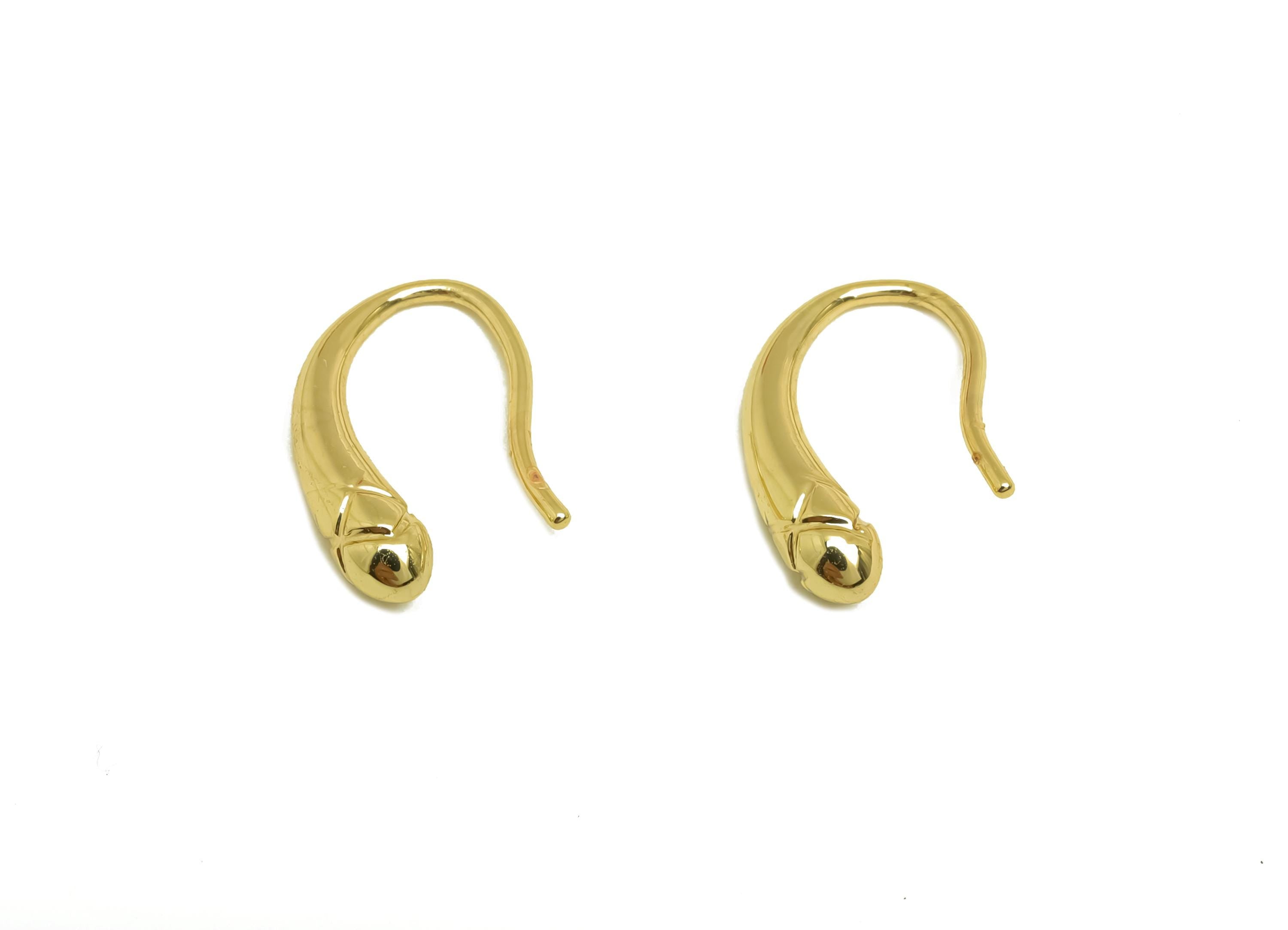 Brass Teardrop Earring Wire - Gold Mini Drop Earring Hook - Textured Teardrop Ear Wire - 18K Real Gold Plated - 14.82x9.17x1.65mm- RGP7944 - DOMEDBAZAAR