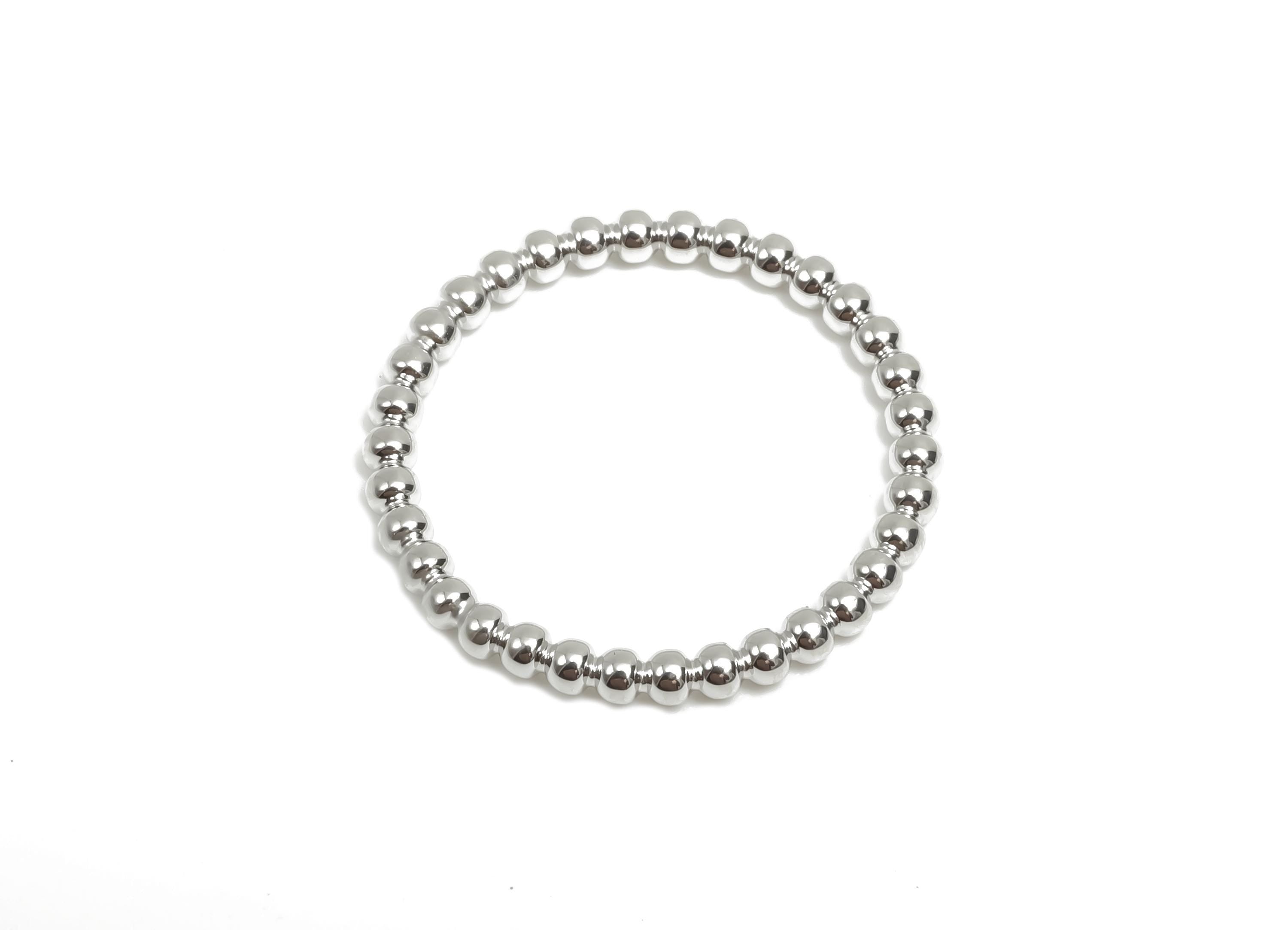 17mm Ball Wire Chian Ring - Dainty Beaded Band - Brass Solid Thin Ring - Beaded Ring - 18K Real White Gold Plating - 21x21x1.8mm - RGP8105 - DOMEDBAZAAR